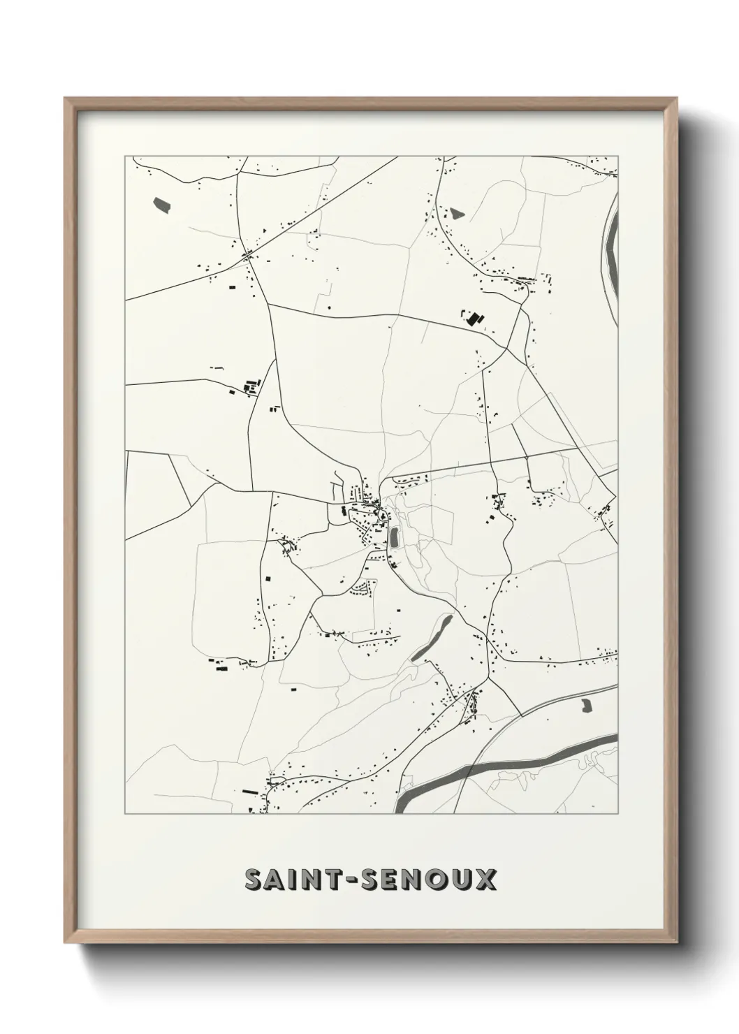 Une affiche de carte sur Saint-Senoux
