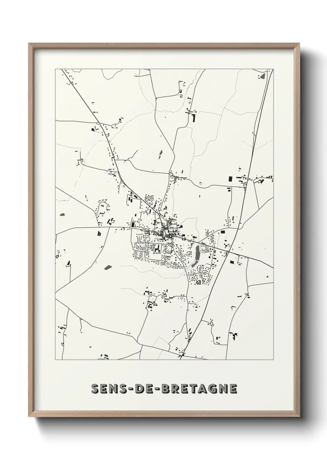 Une affiche de carte sur Sens-de-Bretagne