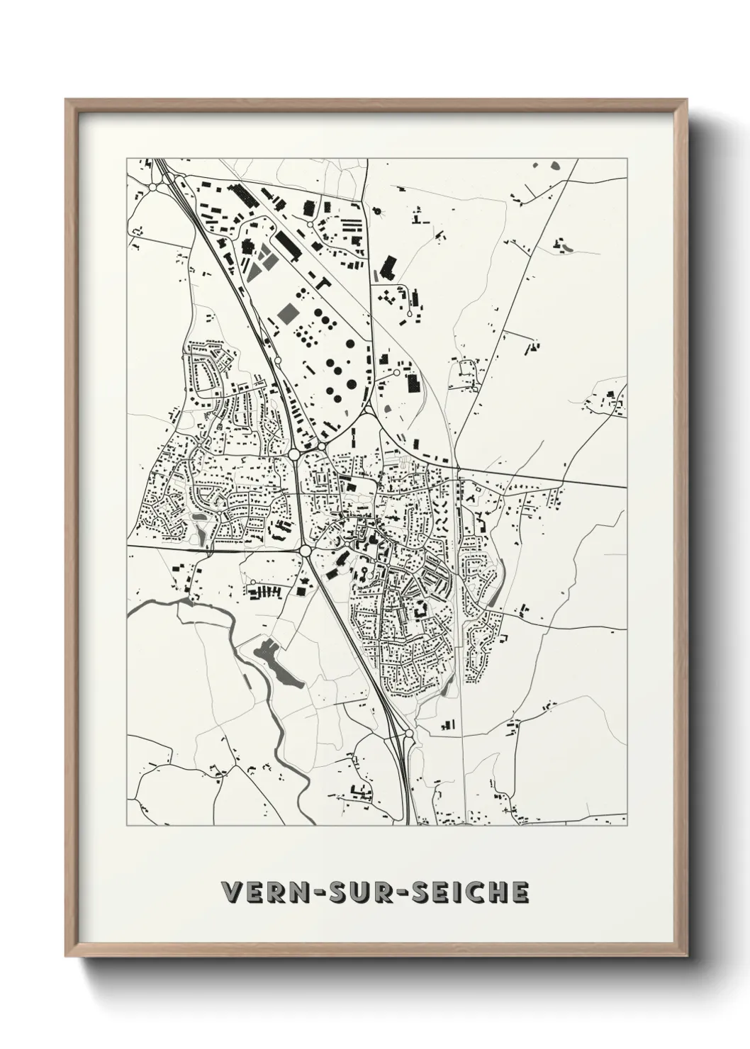 Une affiche de carte sur Vern-sur-Seiche