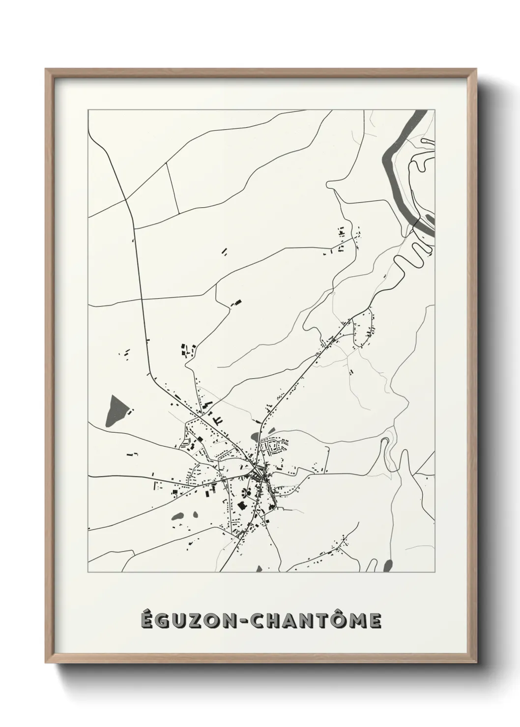 Une affiche de carte sur Éguzon-Chantôme