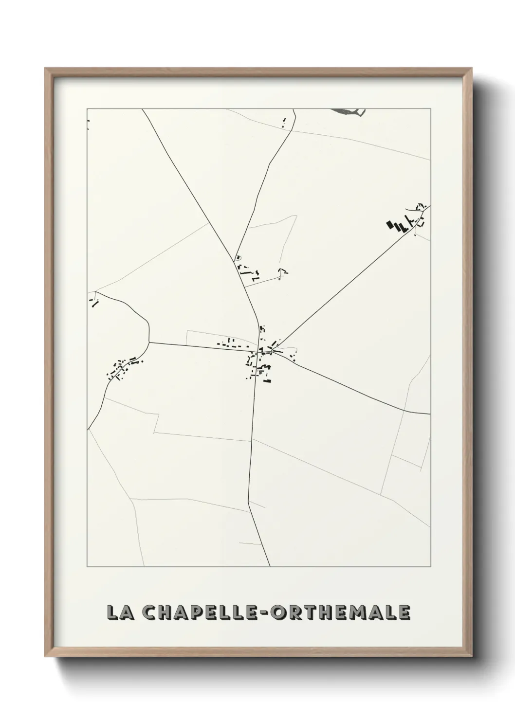 Une affiche de carte sur La Chapelle-Orthemale