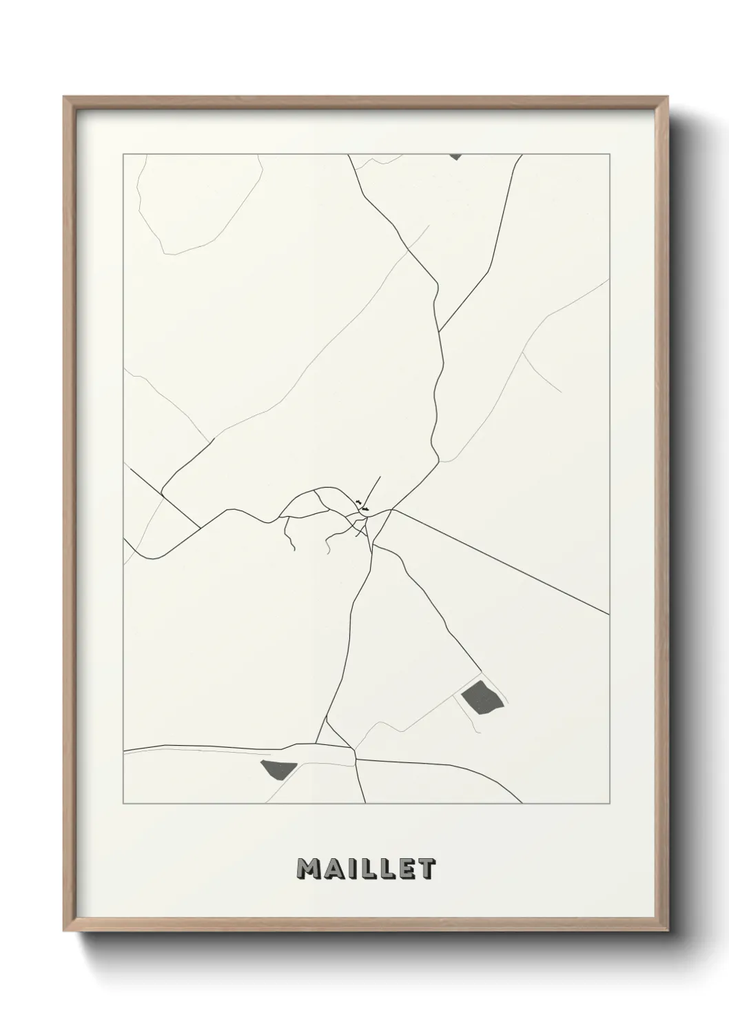 Une affiche de carte sur Maillet