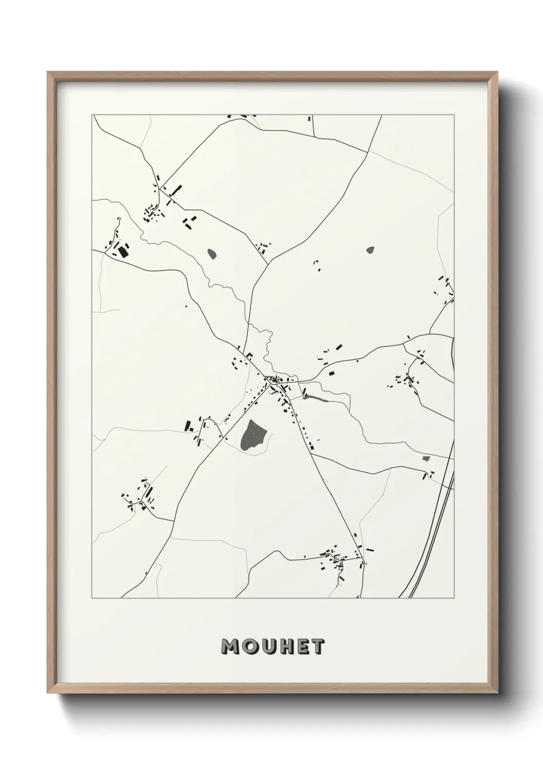 Une affiche de carte sur Mouhet
