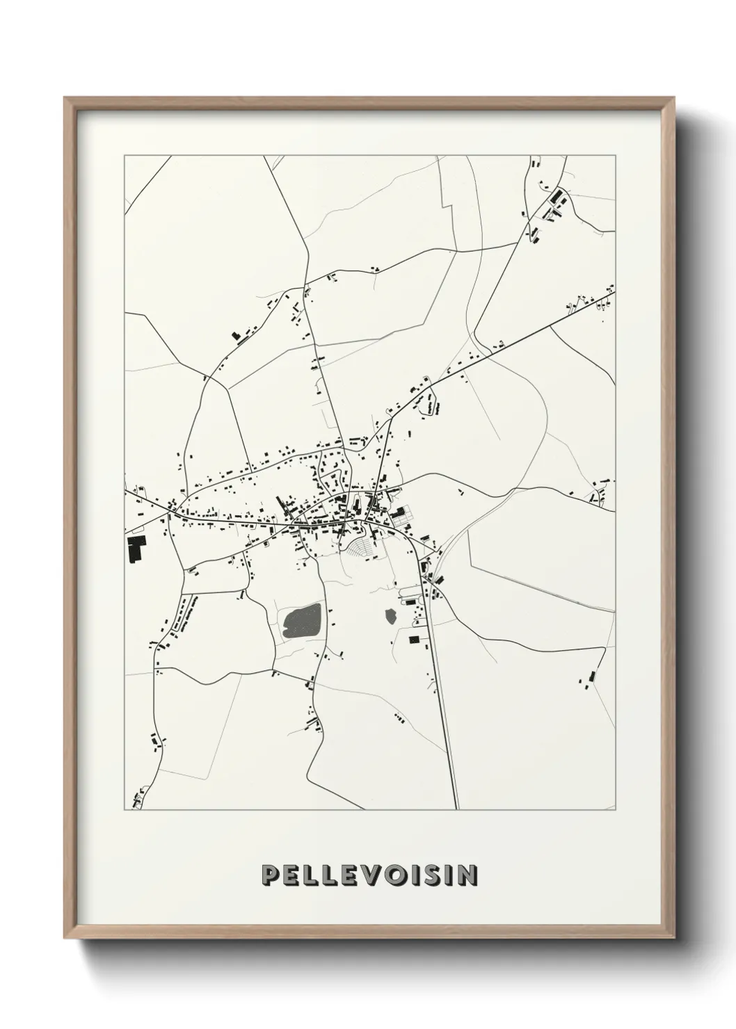 Une affiche de carte sur Pellevoisin