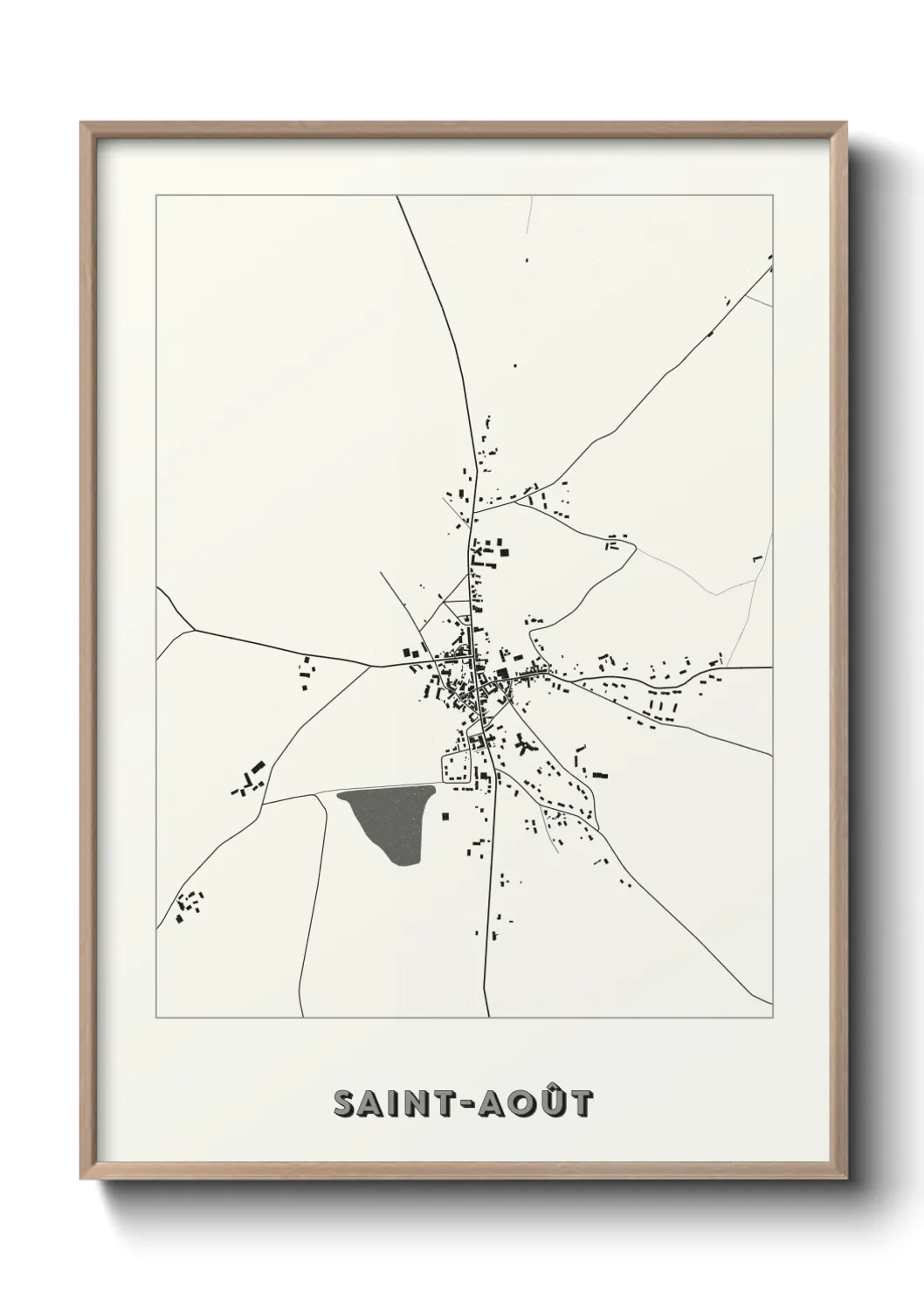 Une affiche de carte sur Saint-Août