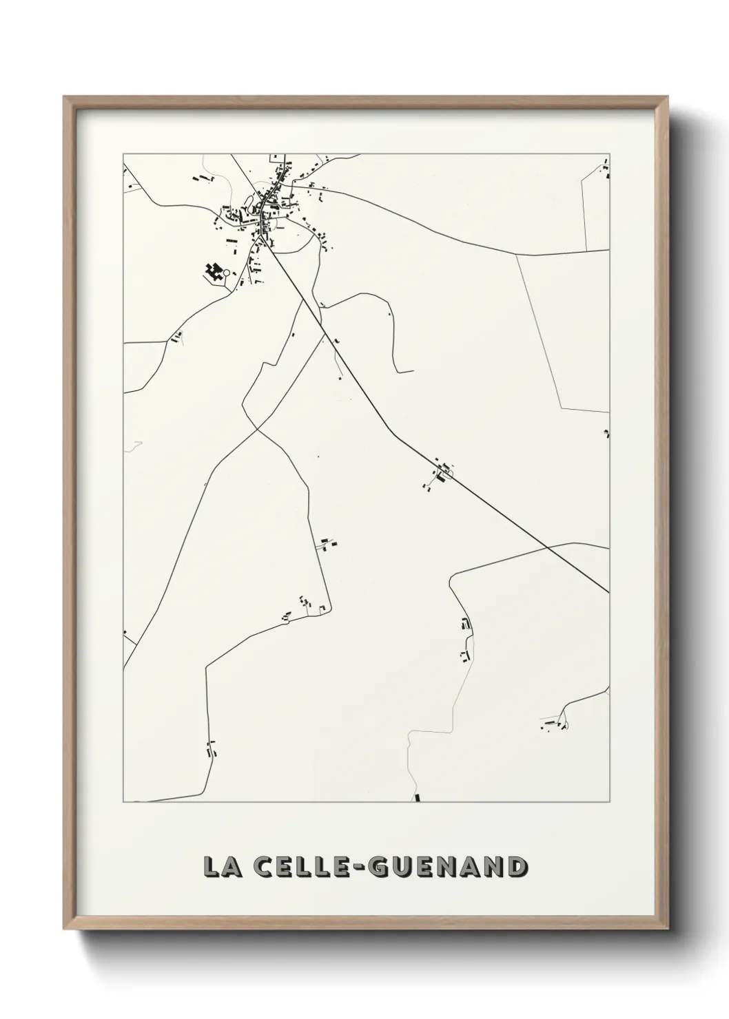 Une affiche de carte sur La Celle-Guenand