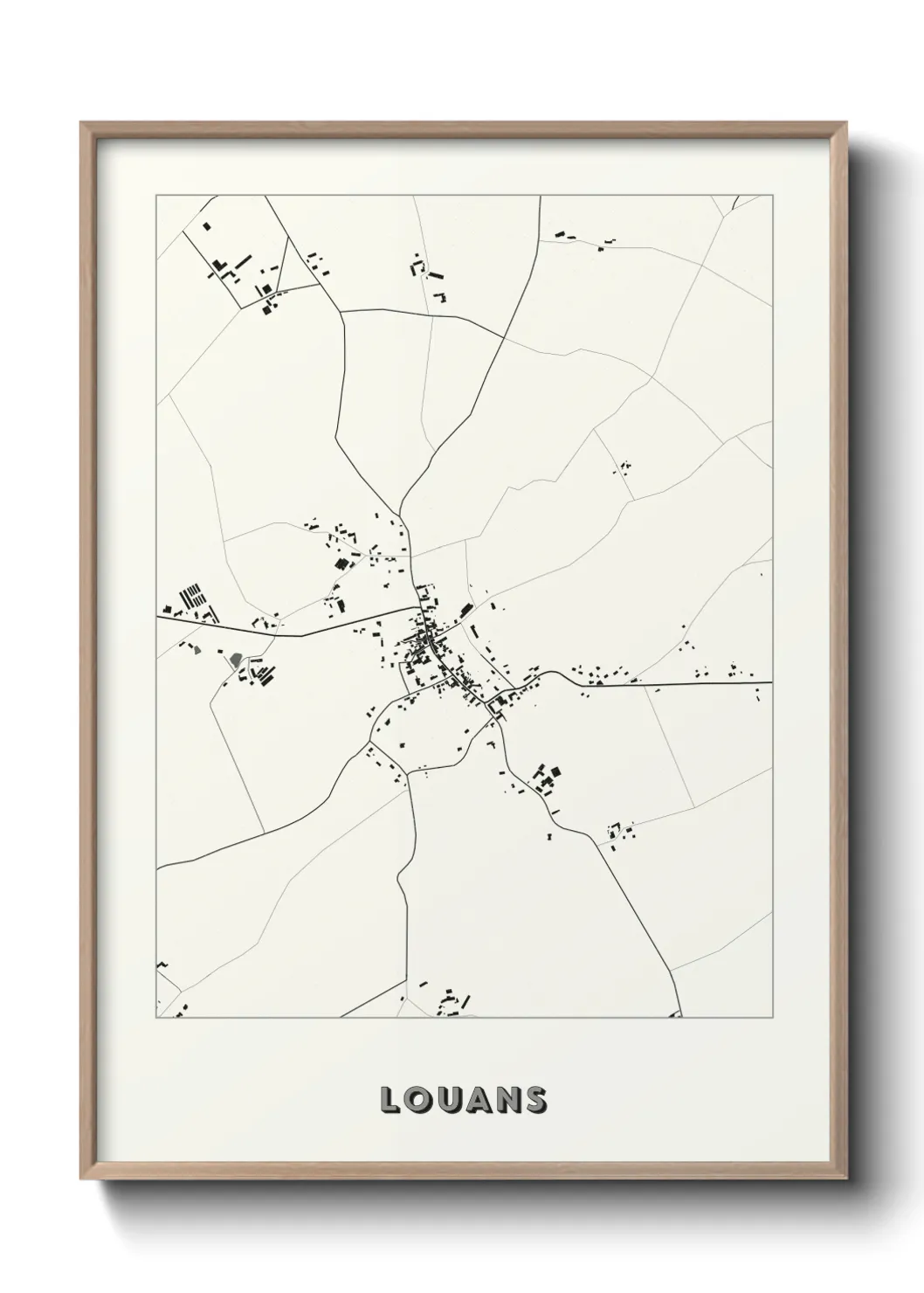Une affiche de carte sur Louans