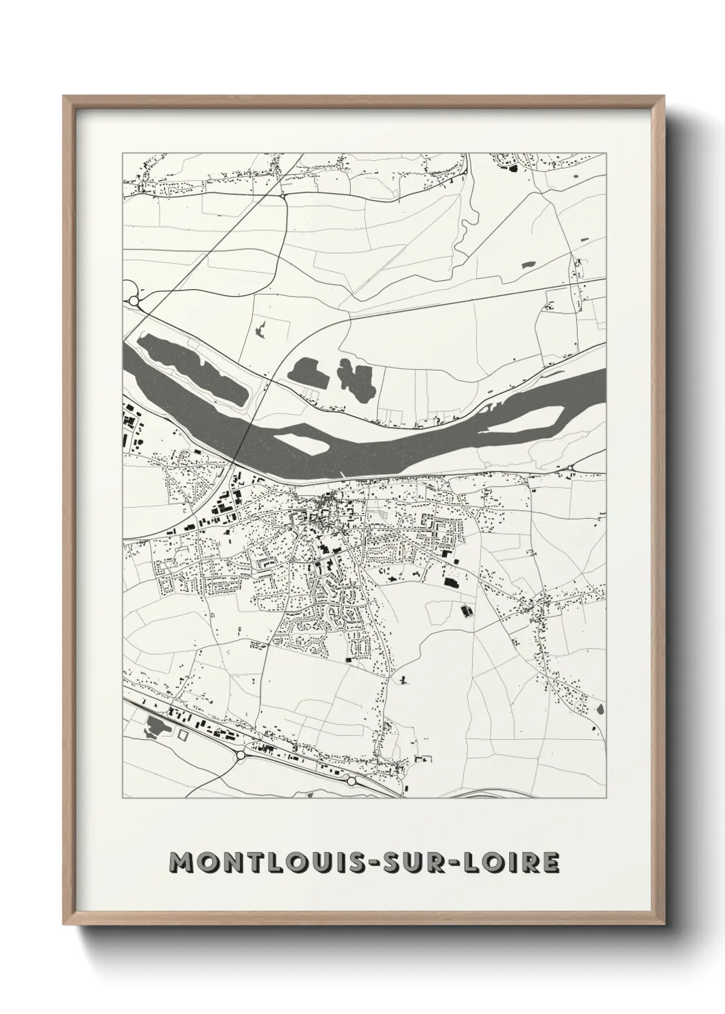 Une affiche de carte sur Montlouis-sur-Loire