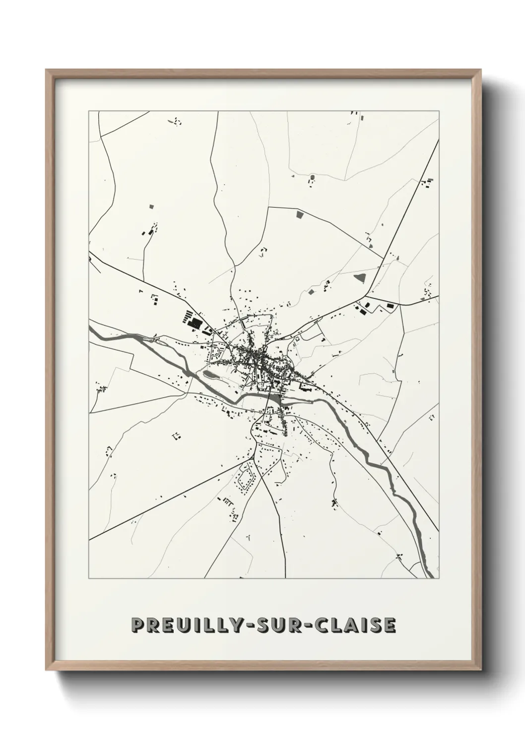 Une affiche de carte sur Preuilly-sur-Claise