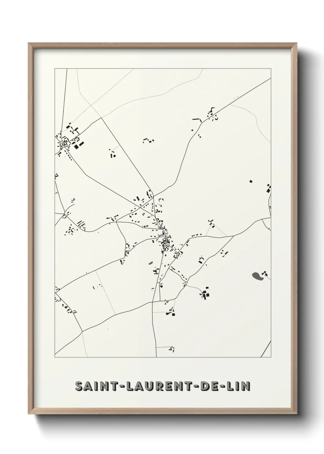 Une affiche de carte sur Saint-Laurent-de-Lin