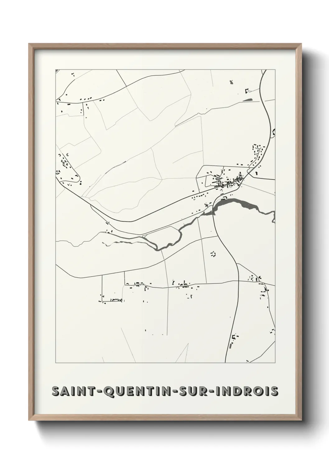Une affiche de carte sur Saint-Quentin-sur-Indrois