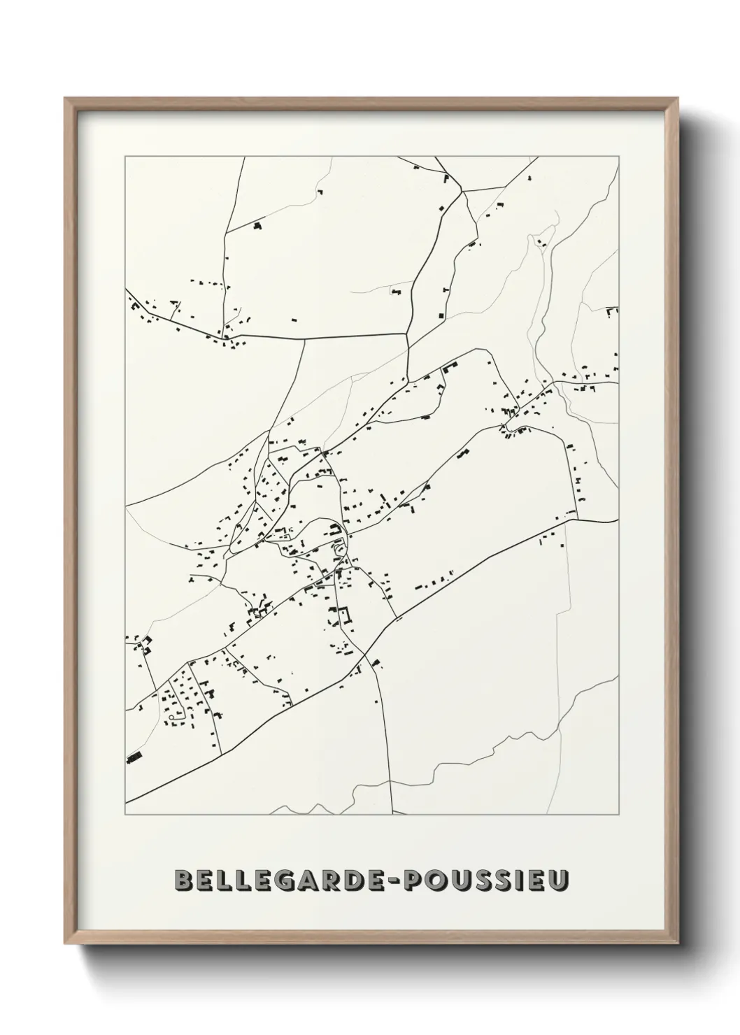 Une affiche de carte sur Bellegarde-Poussieu