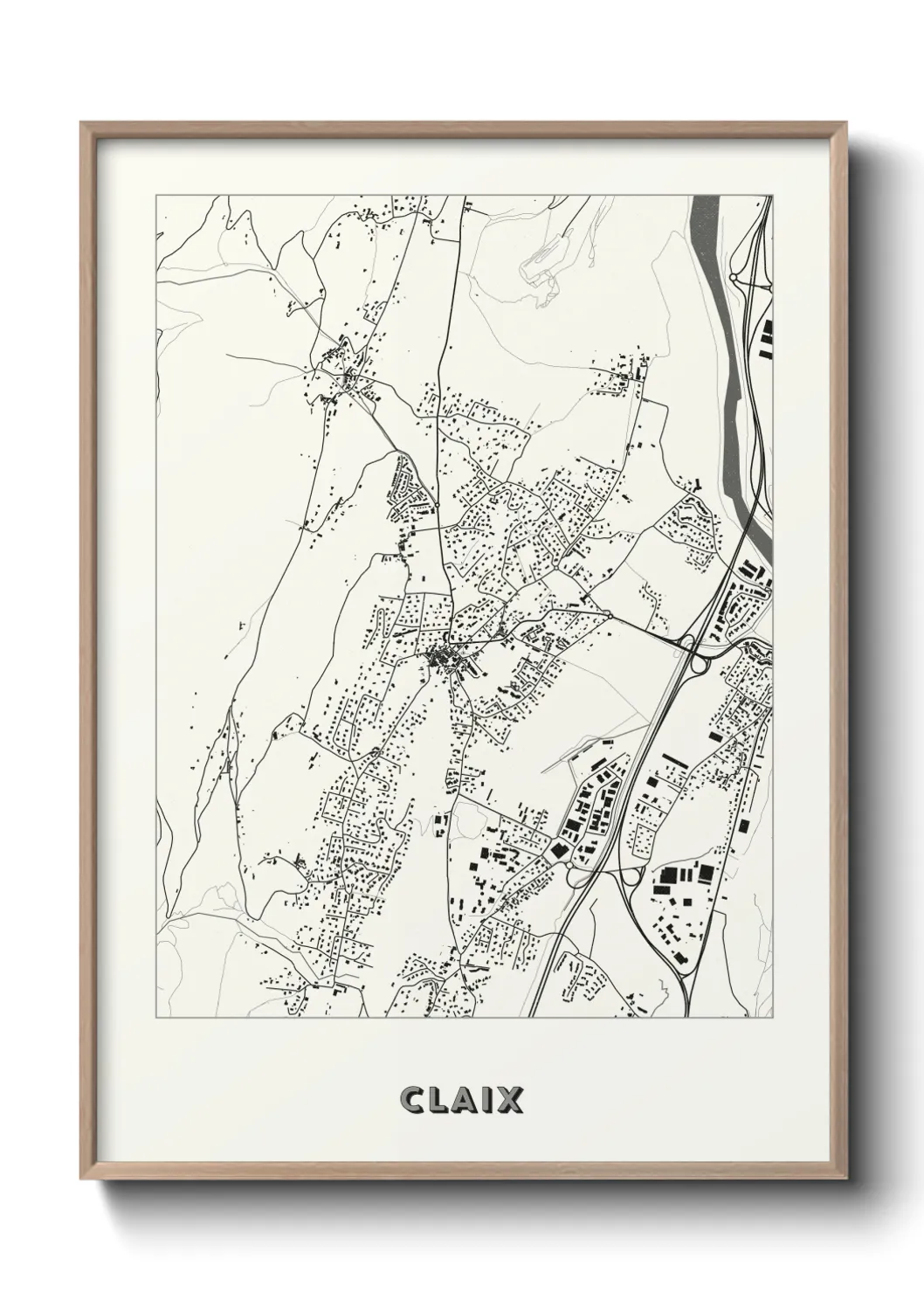 Une affiche de carte sur Claix