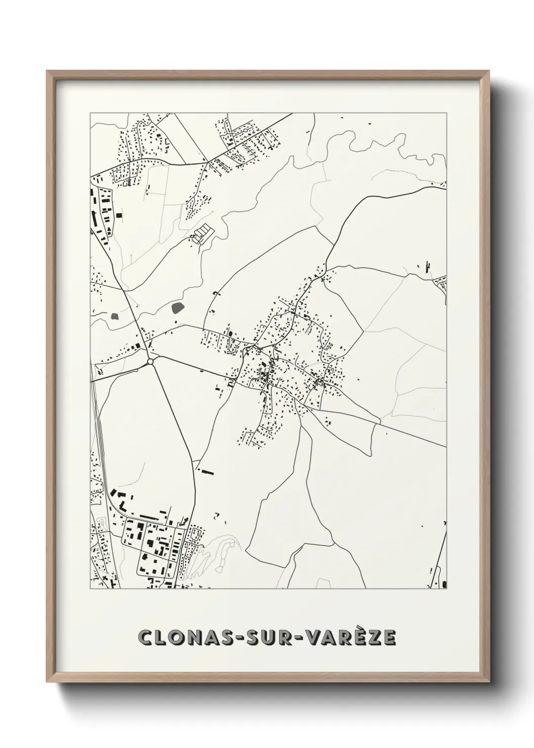 Une affiche de carte sur Clonas-sur-Varèze