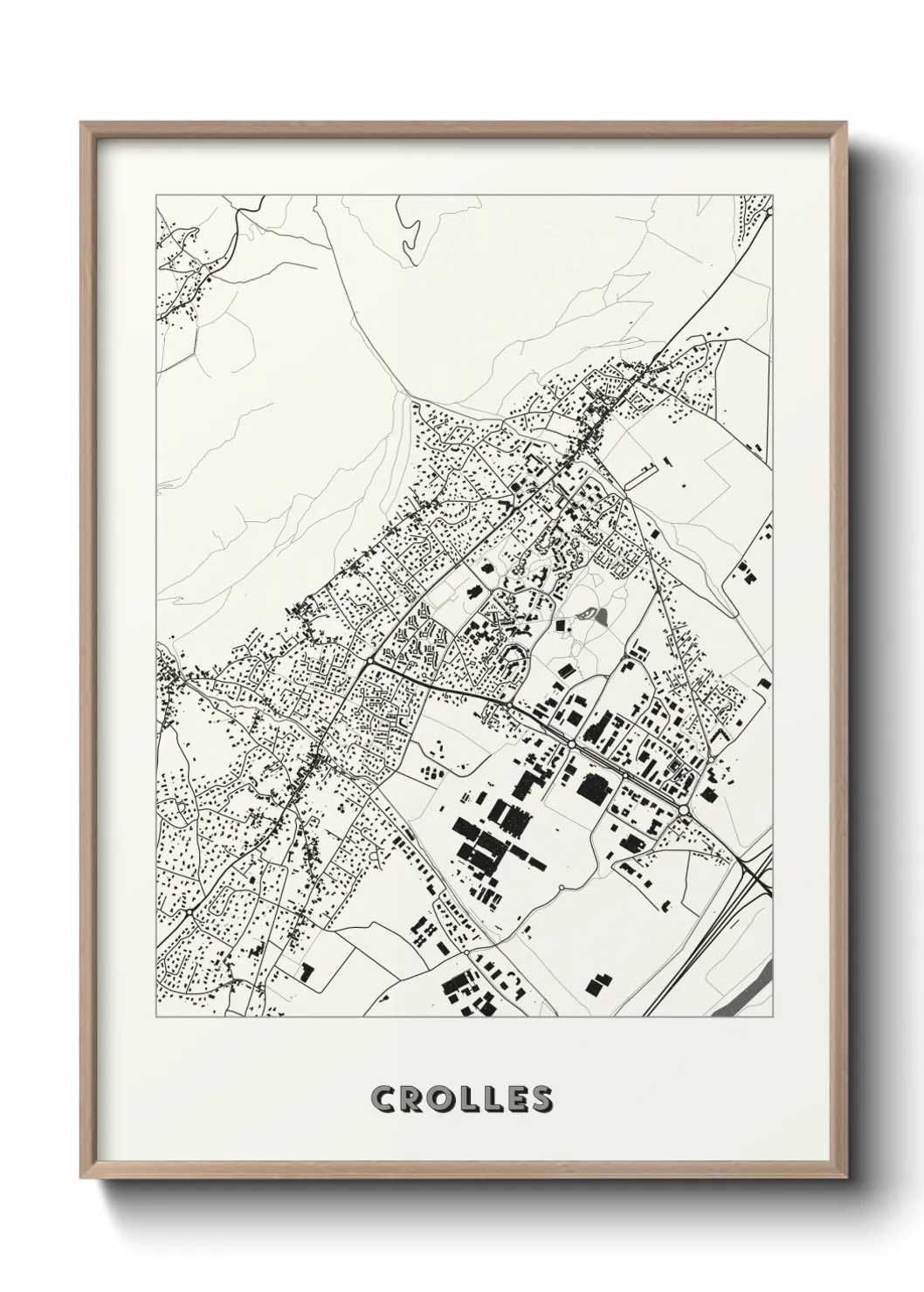 Une affiche de carte sur Crolles
