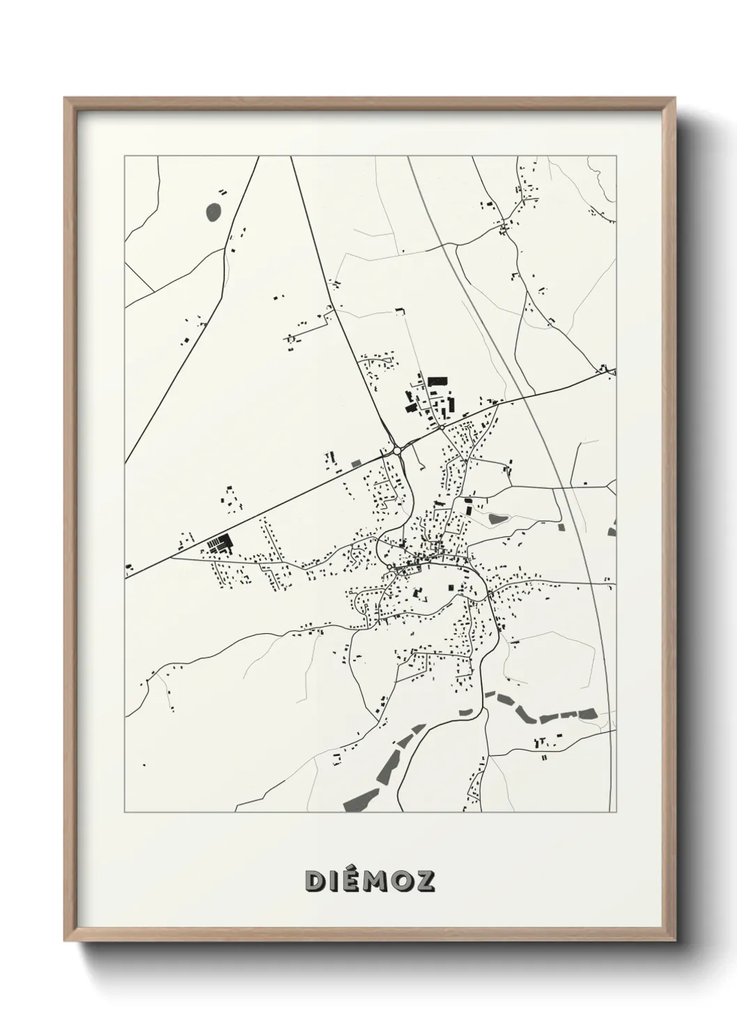 Une affiche de carte sur Diémoz