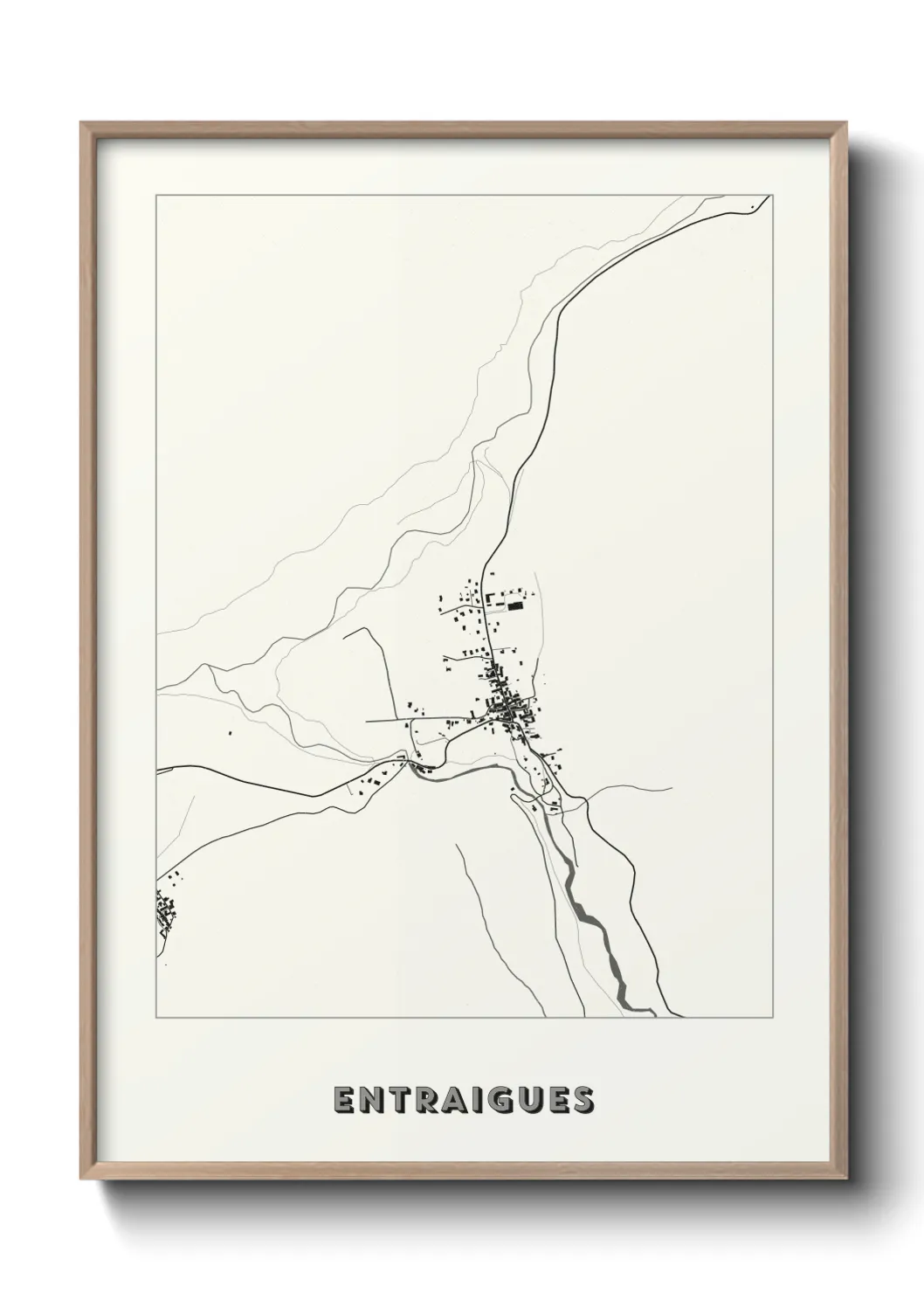 Une affiche de carte sur Entraigues