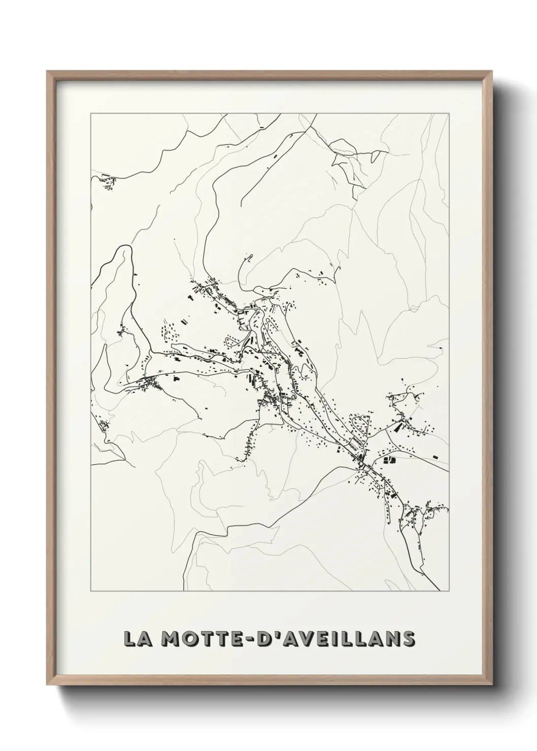 Une affiche de carte sur La Motte-d'Aveillans