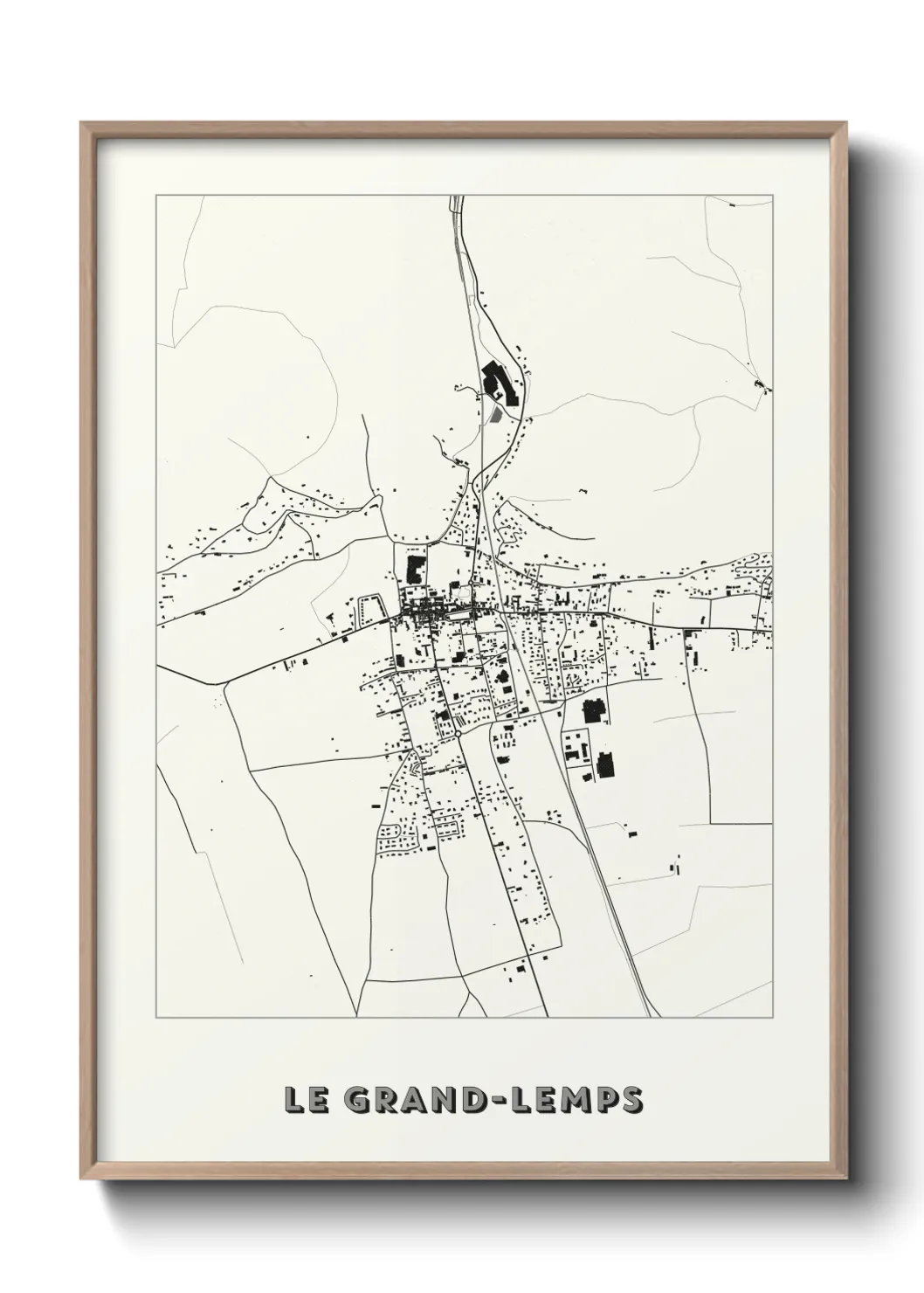 Une affiche de carte sur Le Grand-Lemps