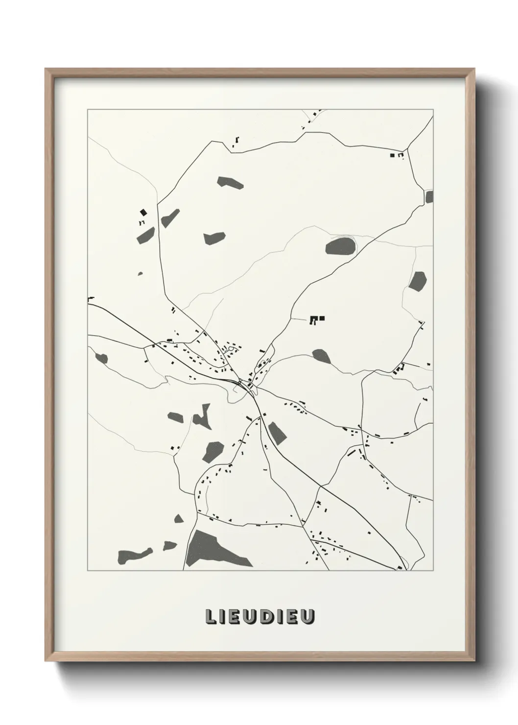 Une affiche de carte sur Lieudieu