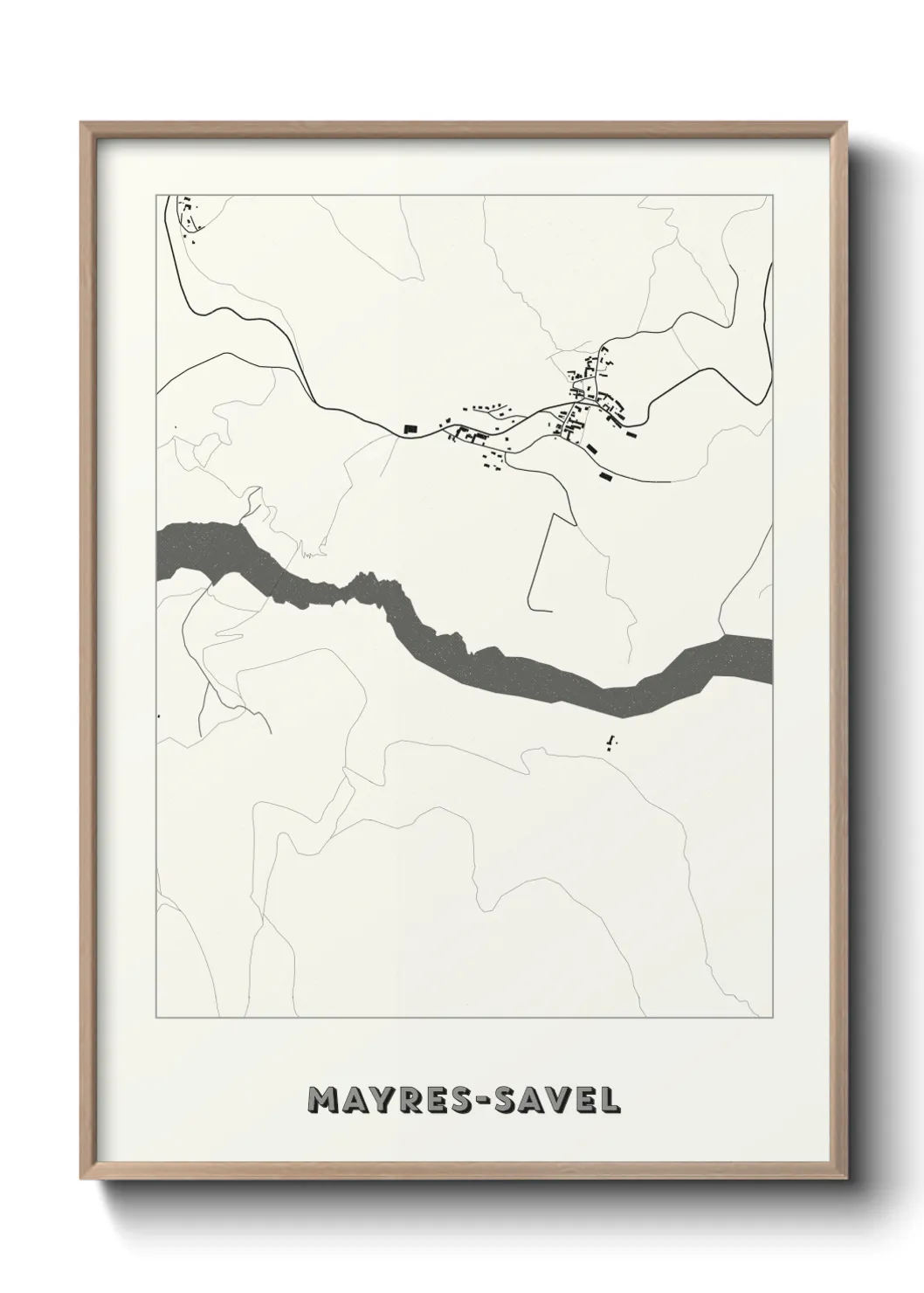 Une affiche de carte sur Mayres-Savel