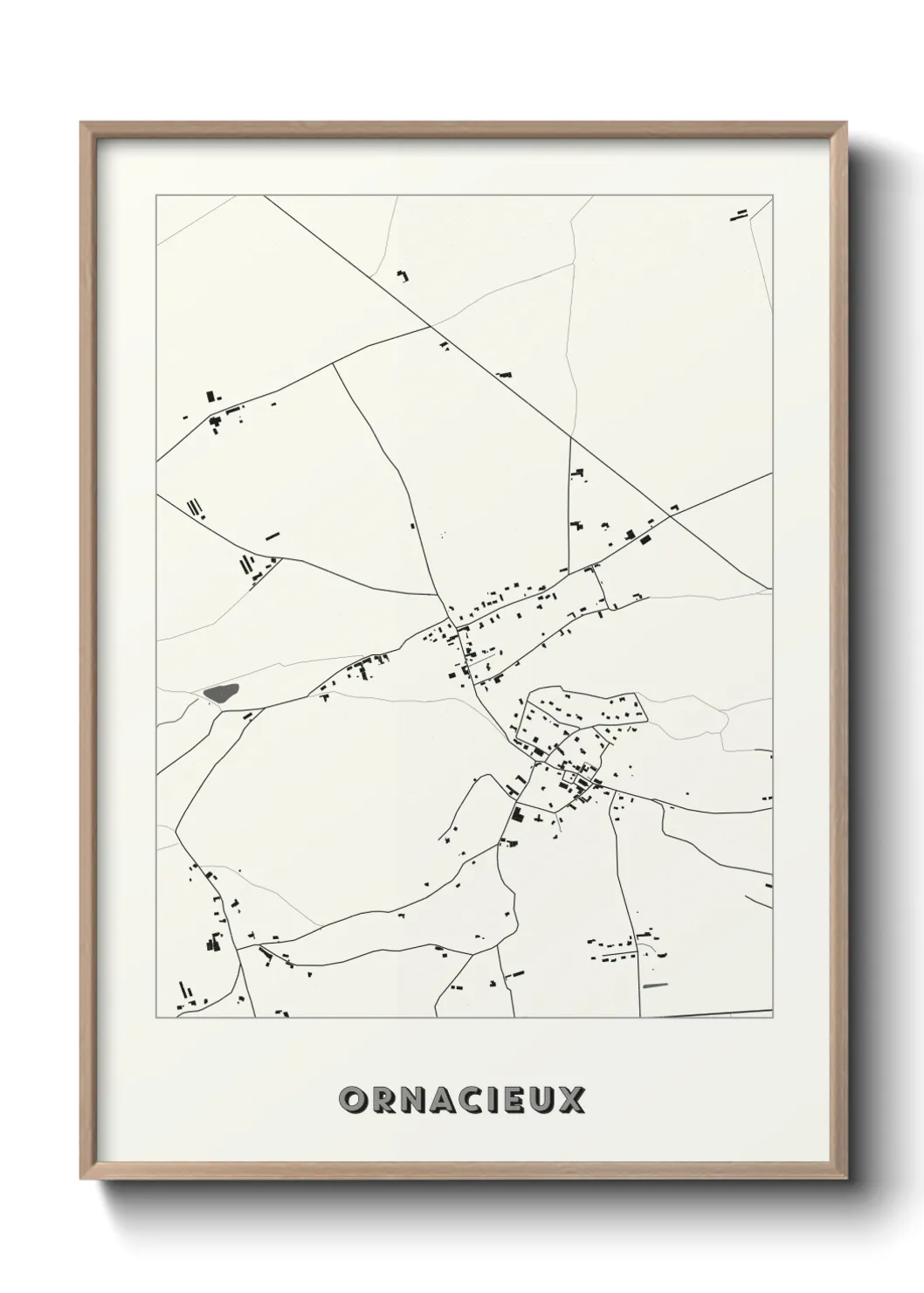 Une affiche de carte sur Ornacieux