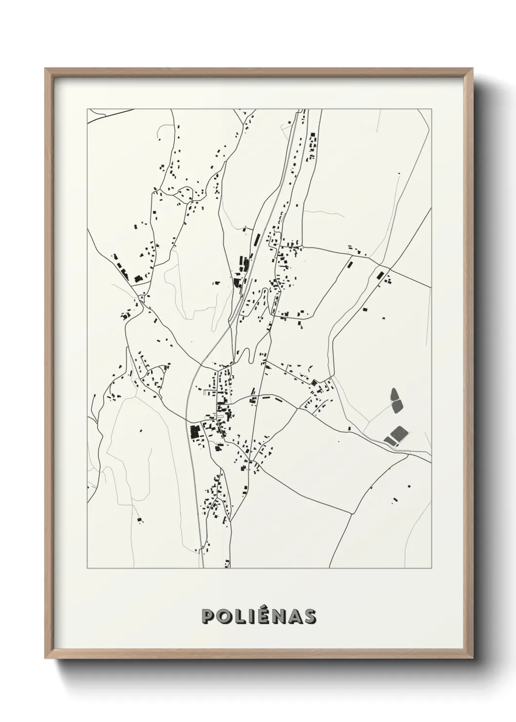 Une affiche de carte sur Poliénas