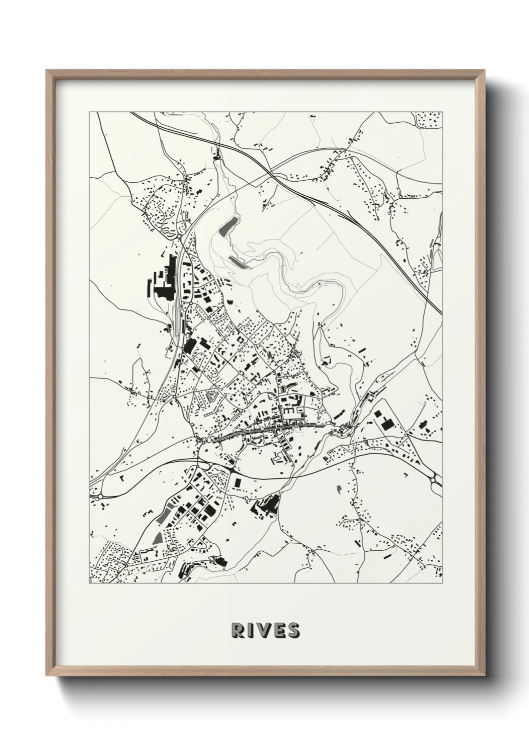 Une affiche de carte sur Rives
