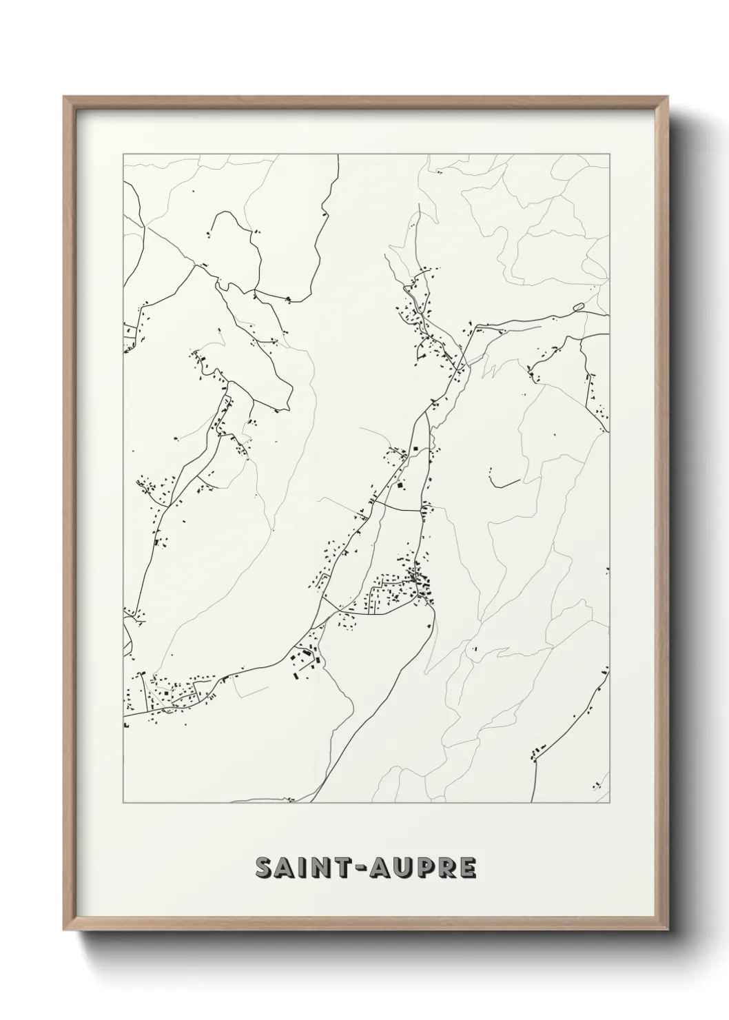 Une affiche de carte sur Saint-Aupre