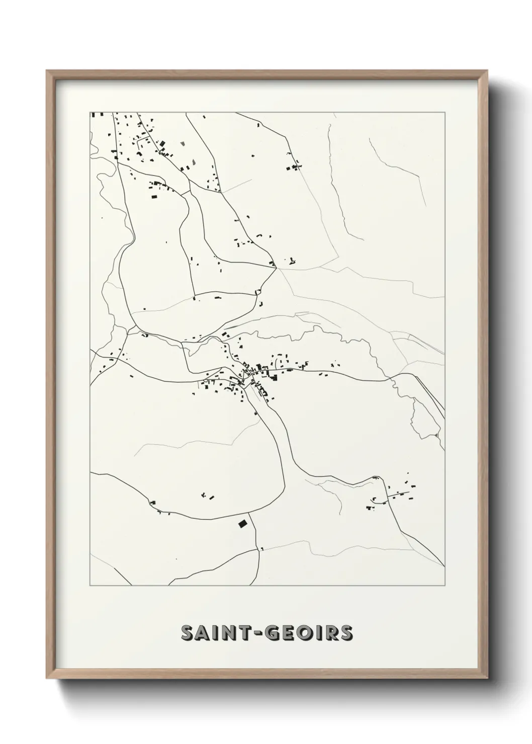 Une affiche de carte sur Saint-Geoirs