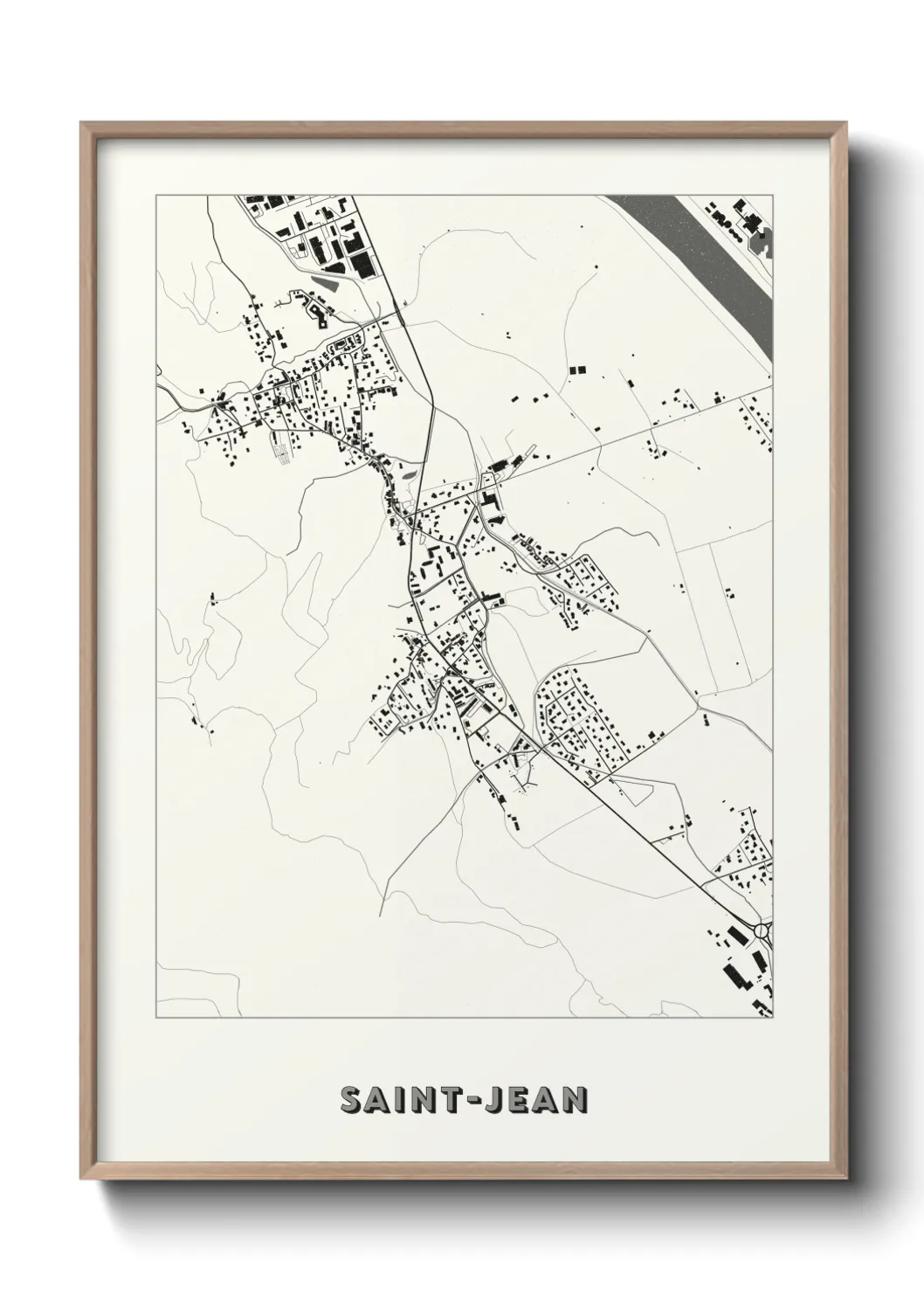 Une affiche de carte sur Saint-Jean