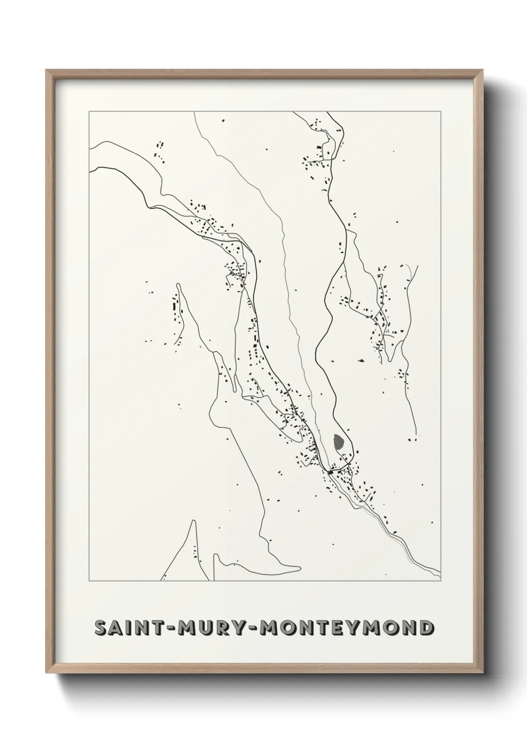 Une affiche de carte sur Saint-Mury-Monteymond