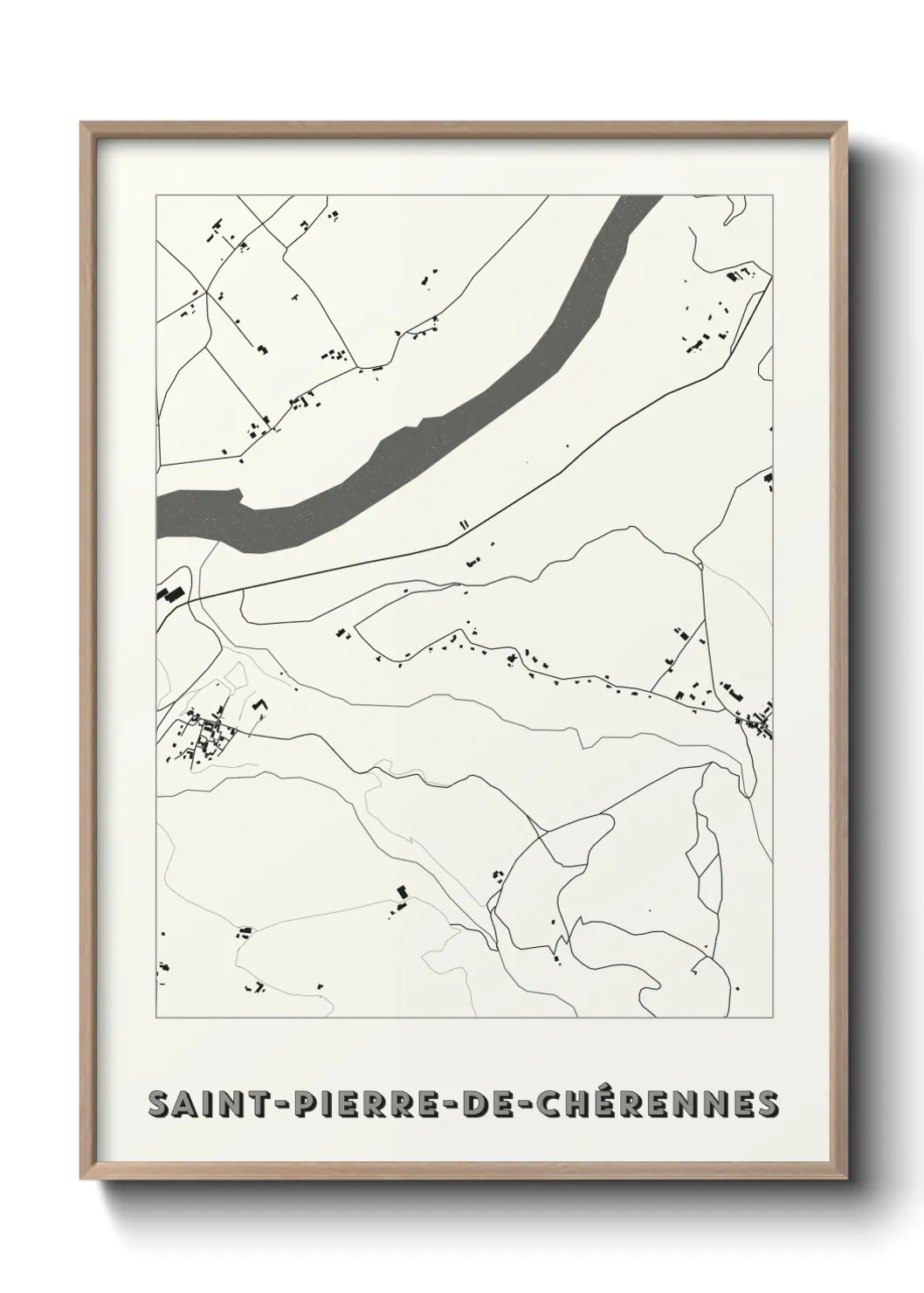 Une affiche de carte sur Saint-Pierre-de-Chérennes