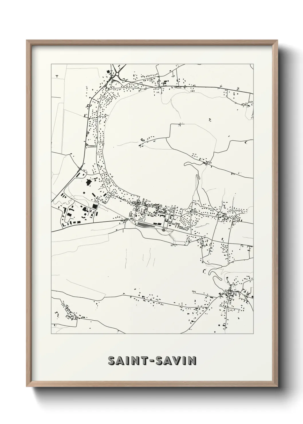 Une affiche de carte sur Saint-Savin