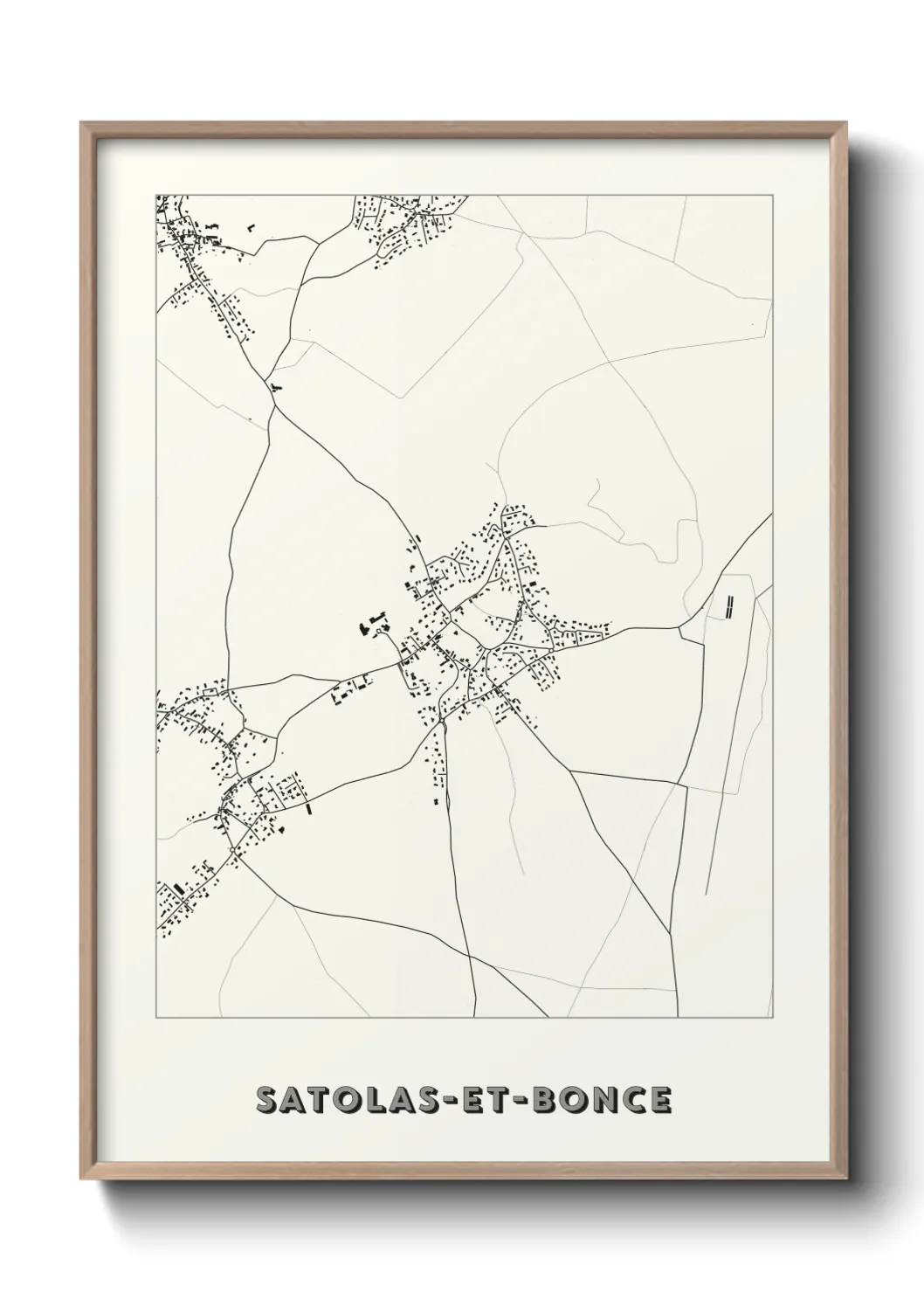 Une affiche de carte sur Satolas-et-Bonce