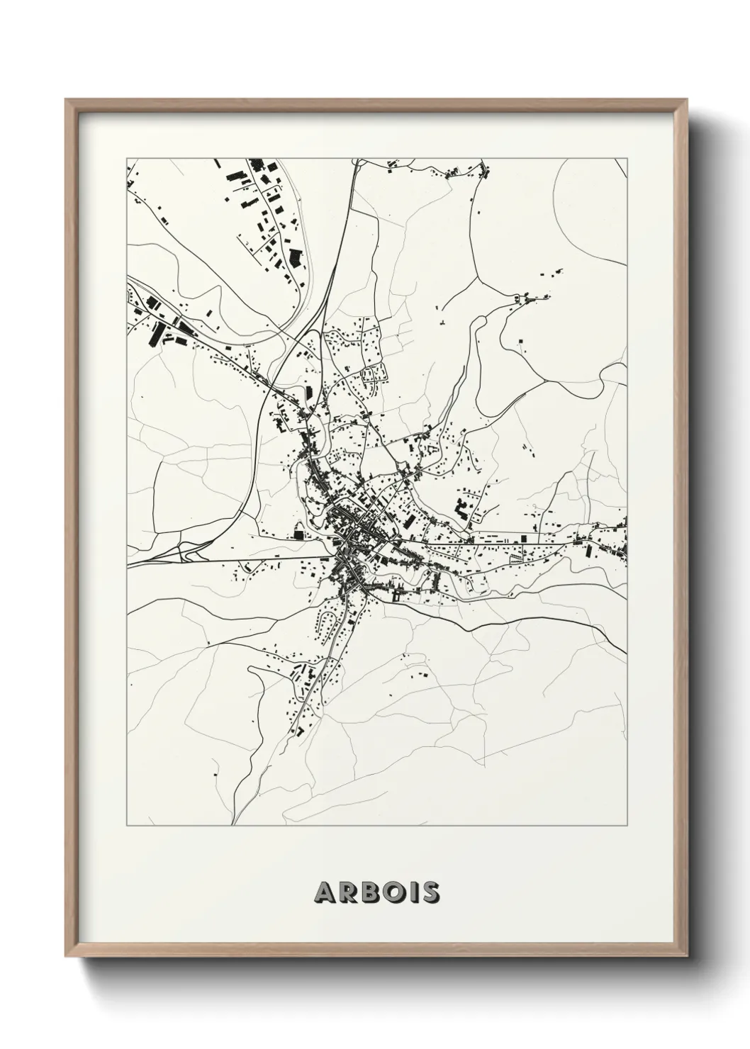 Une affiche de carte sur Arbois