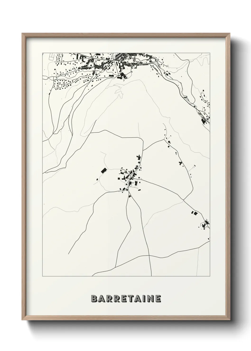 Une affiche de carte sur Barretaine