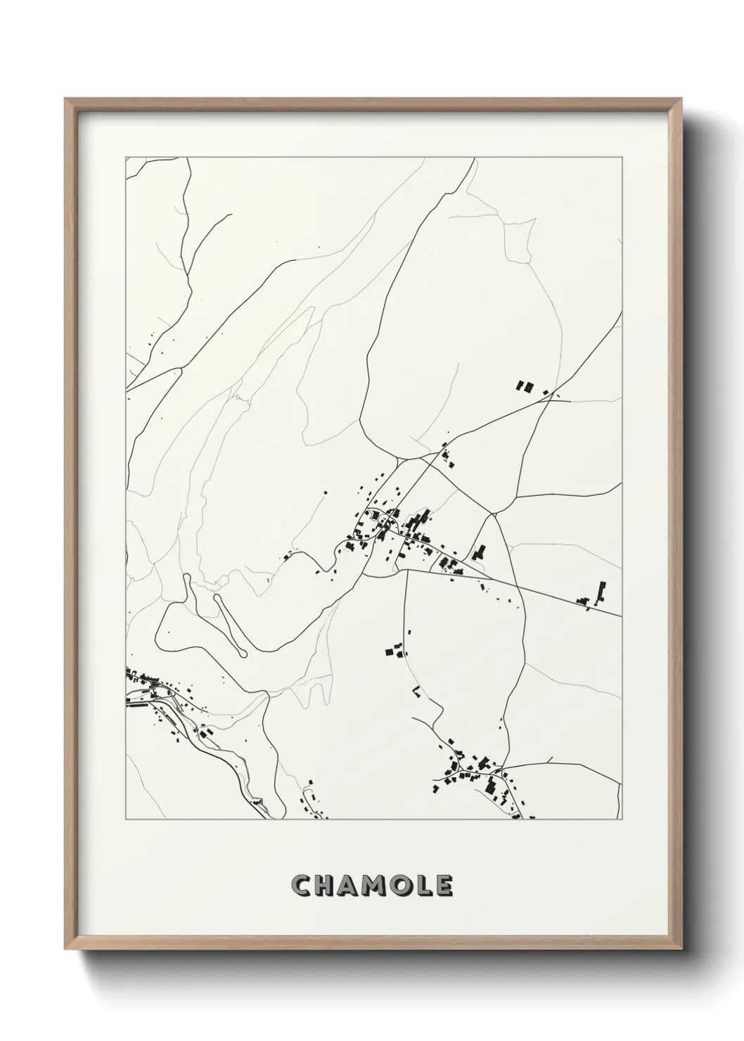 Une affiche de carte sur Chamole