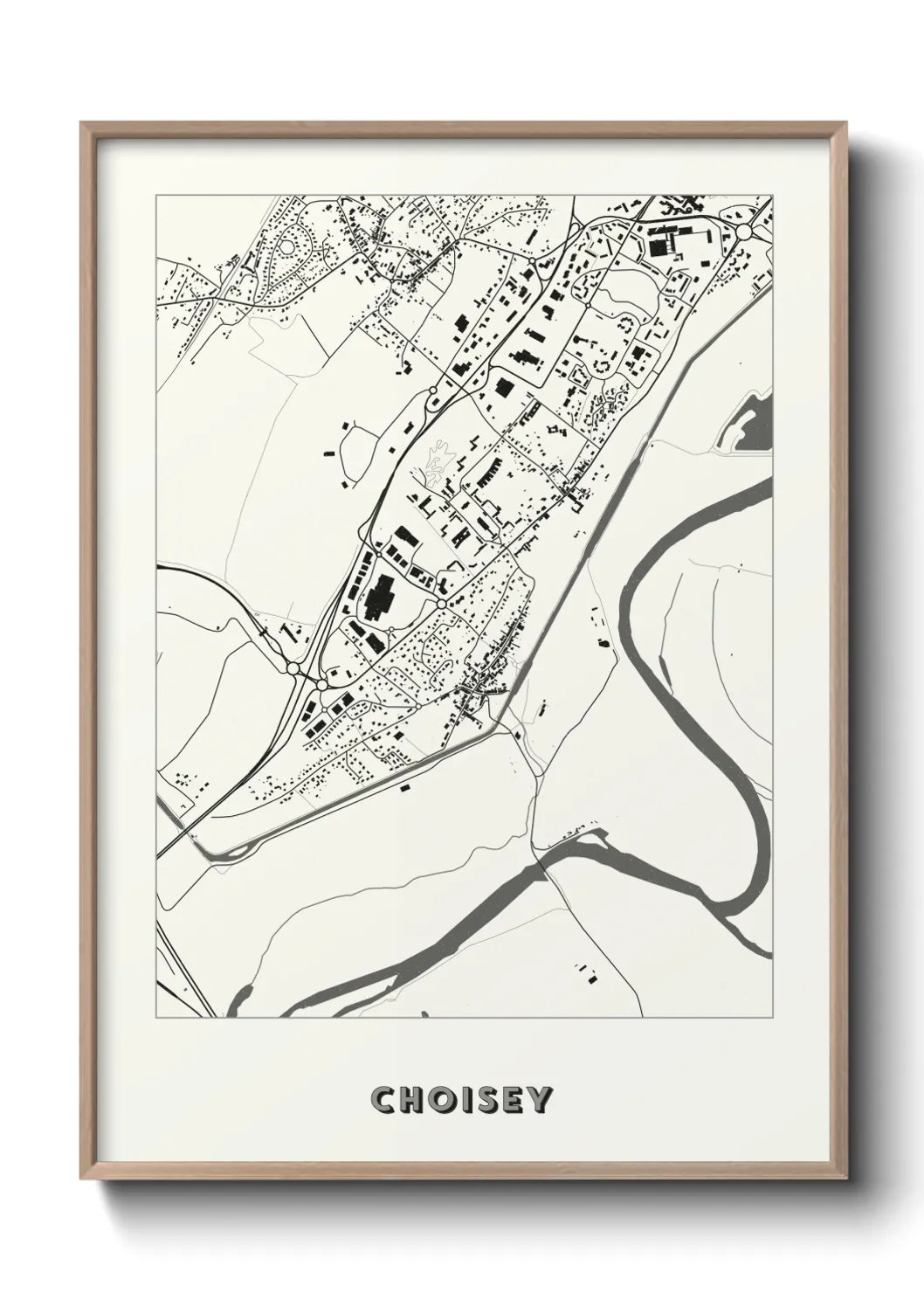 Une affiche de carte sur Choisey