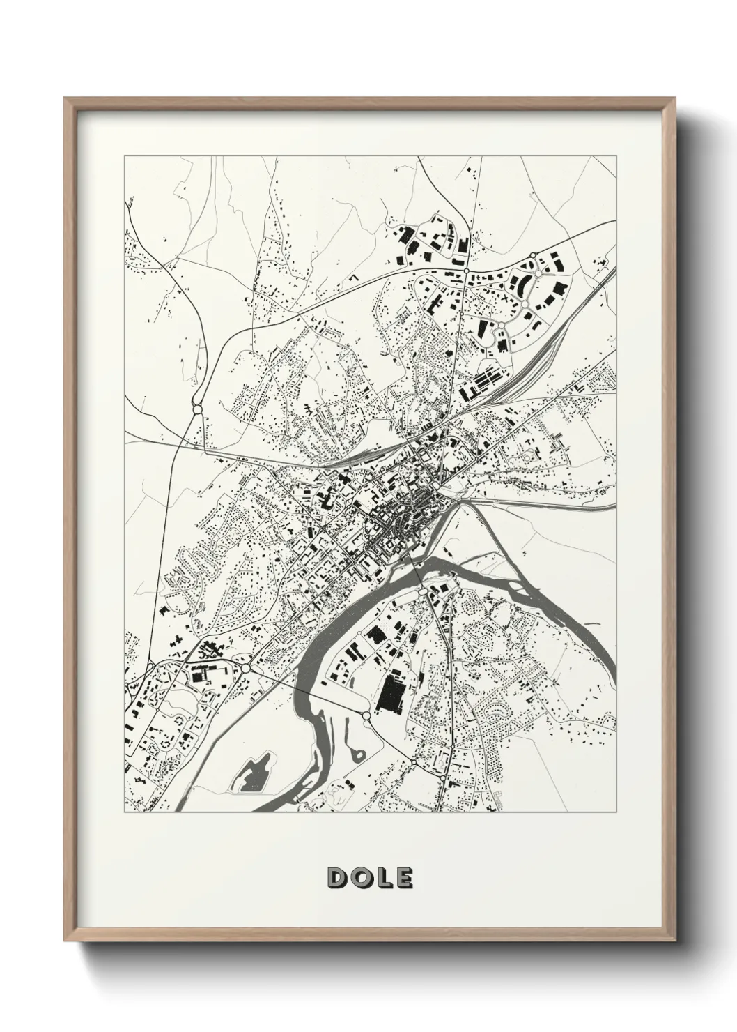 Une affiche de carte sur Dole