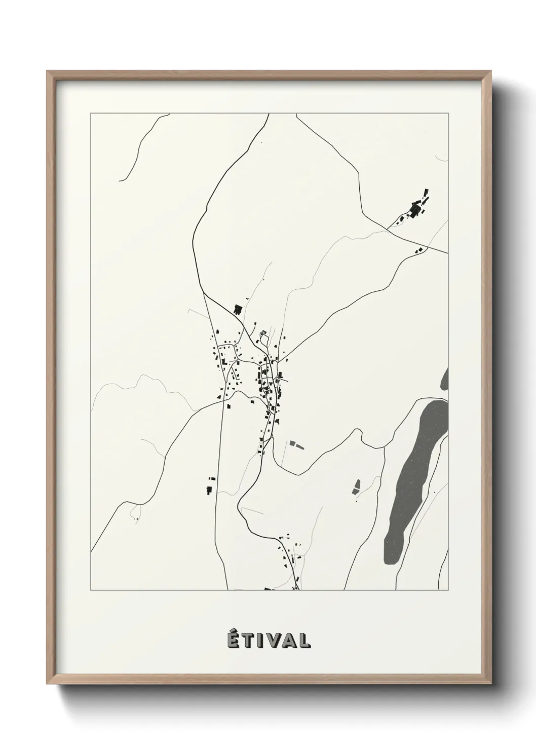 Une affiche de carte sur Étival