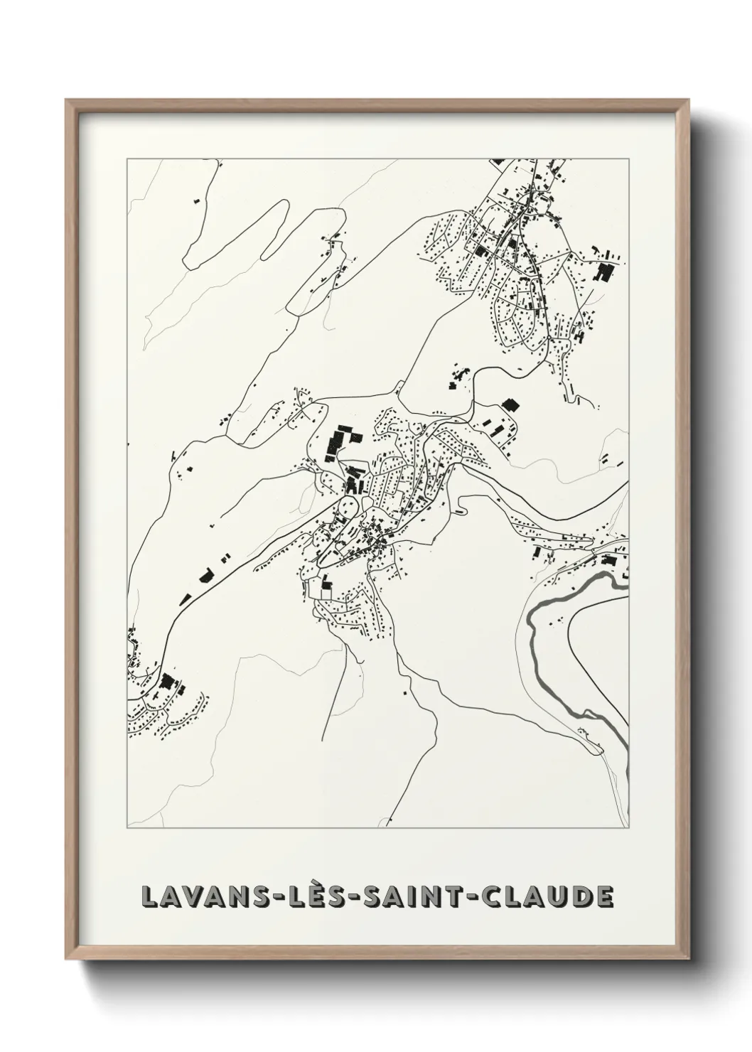 Une affiche de carte sur Lavans-lès-Saint-Claude