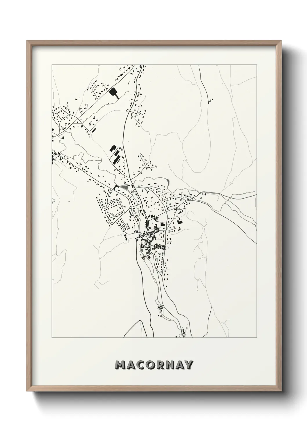 Une affiche de carte sur Macornay