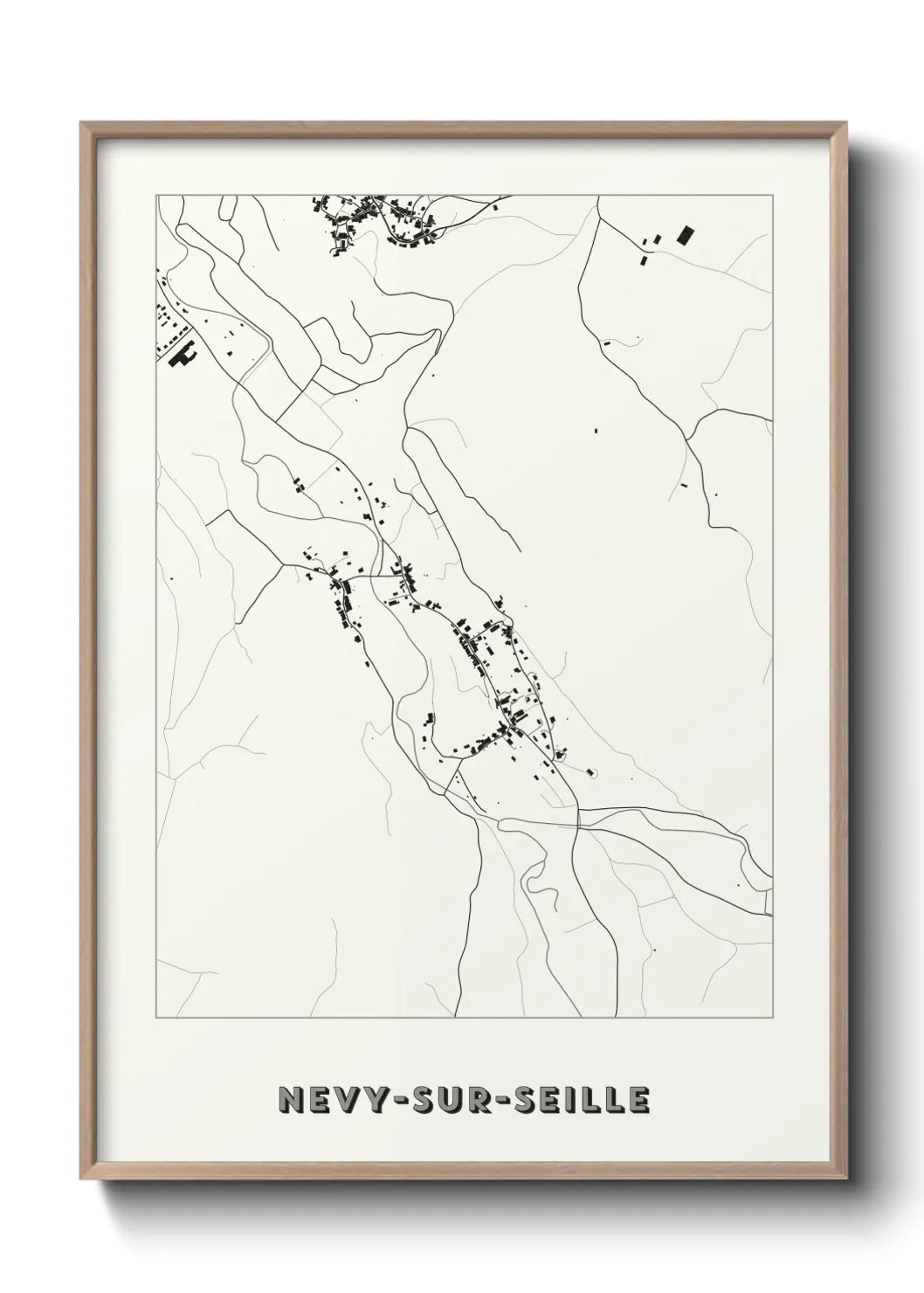 Une affiche de carte sur Nevy-sur-Seille