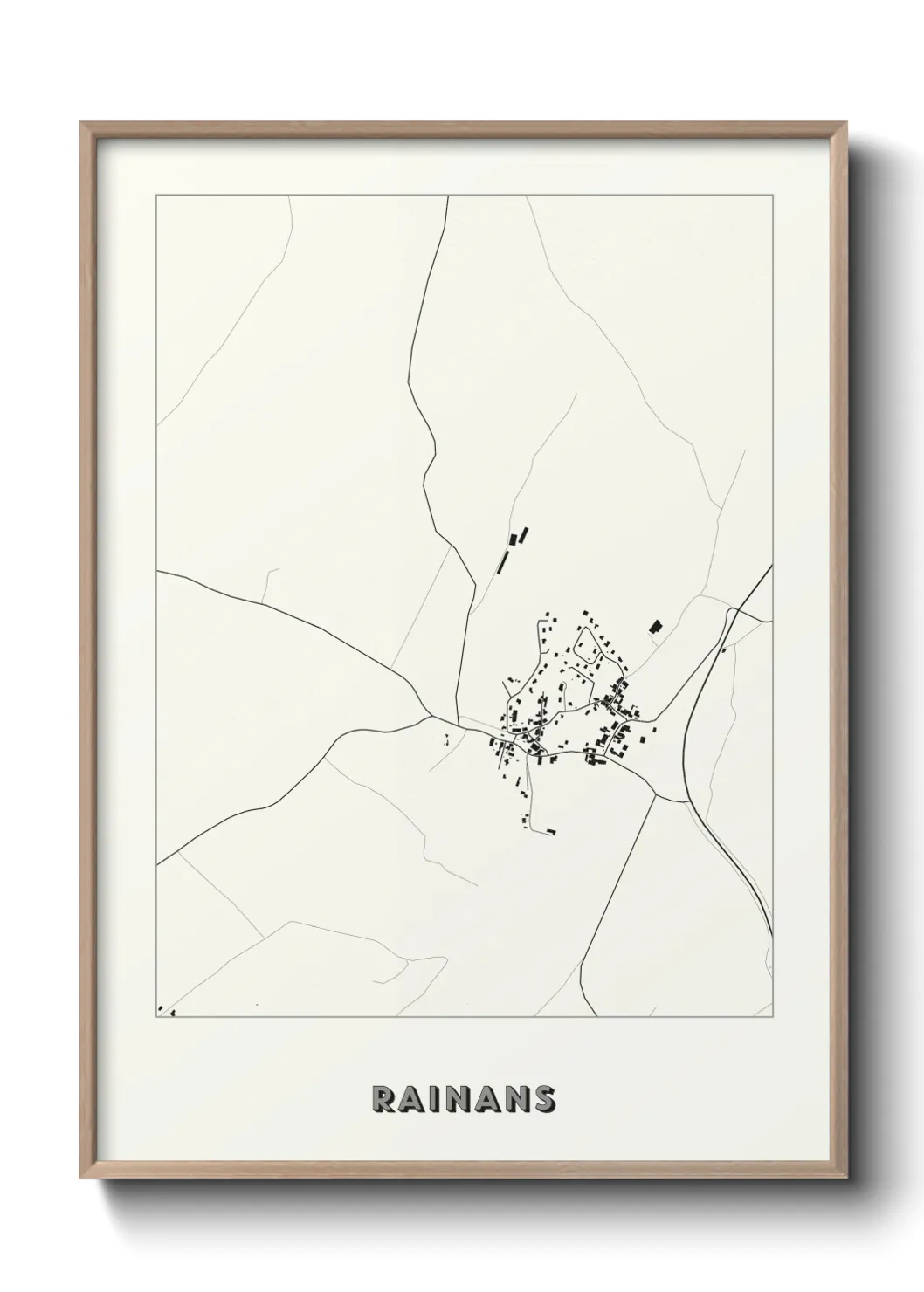 Une affiche de carte sur Rainans