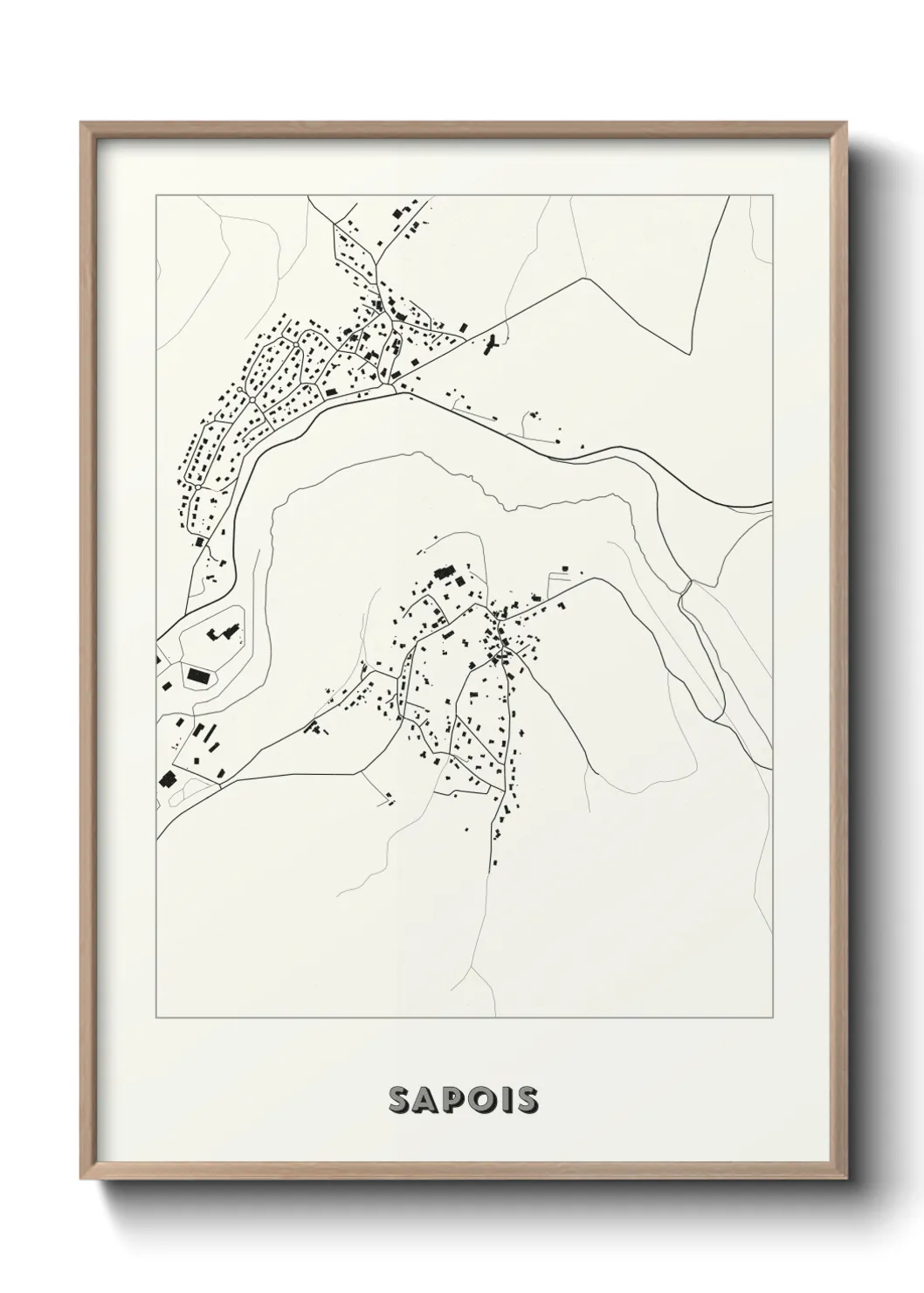 Une affiche de carte sur Sapois