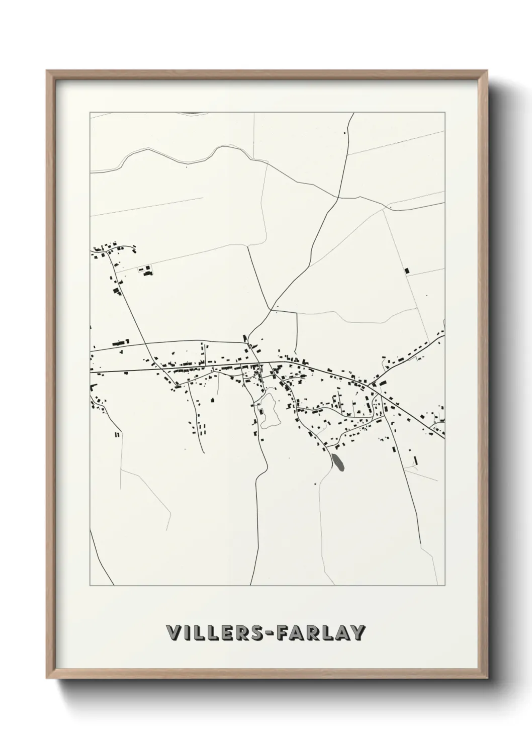 Une affiche de carte sur Villers-Farlay