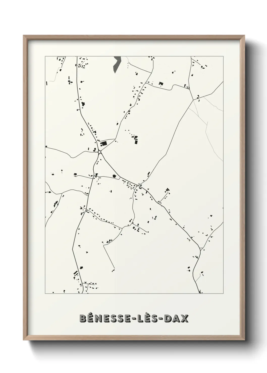Une affiche de carte sur Bénesse-lès-Dax