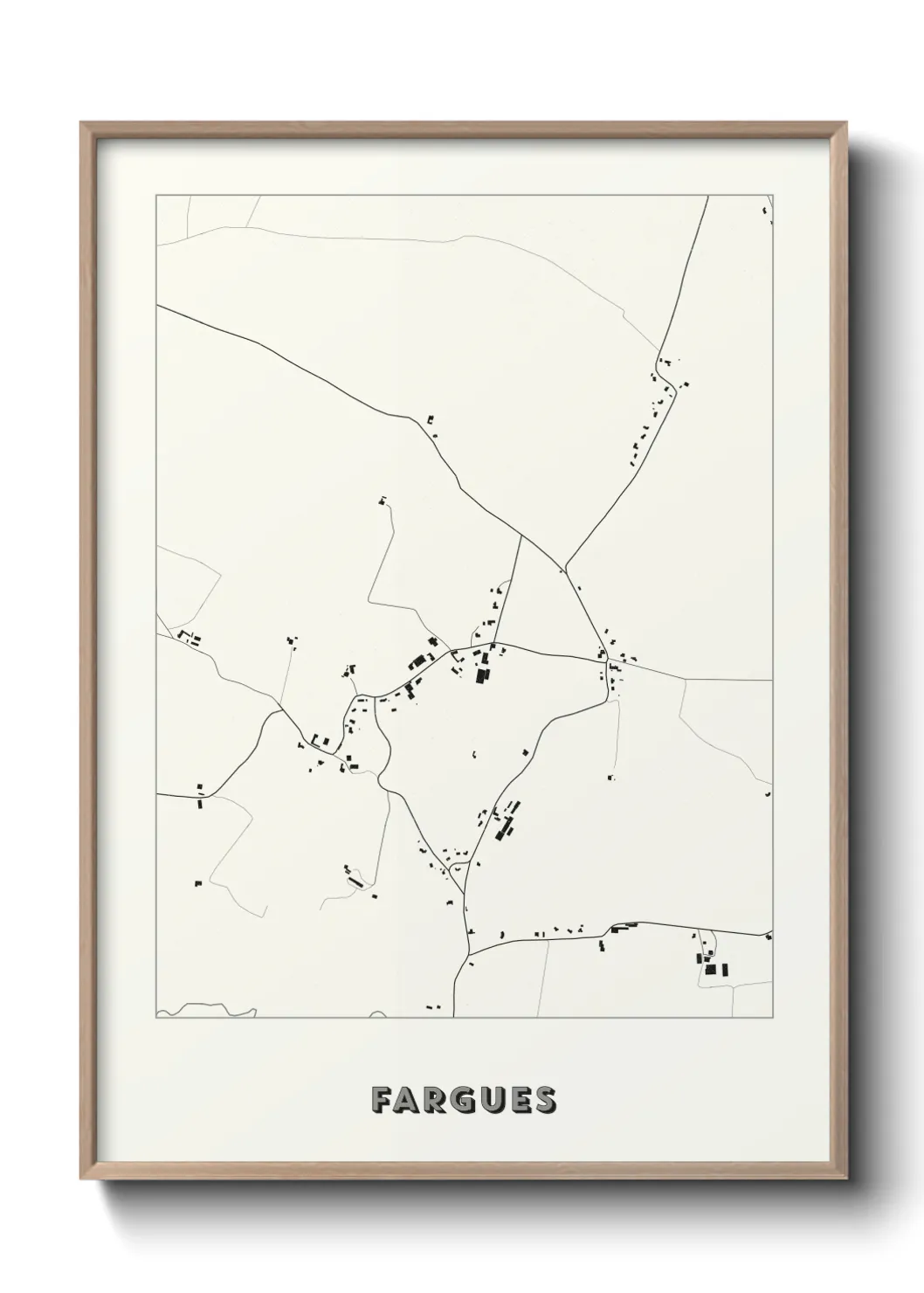 Une affiche de carte sur Fargues