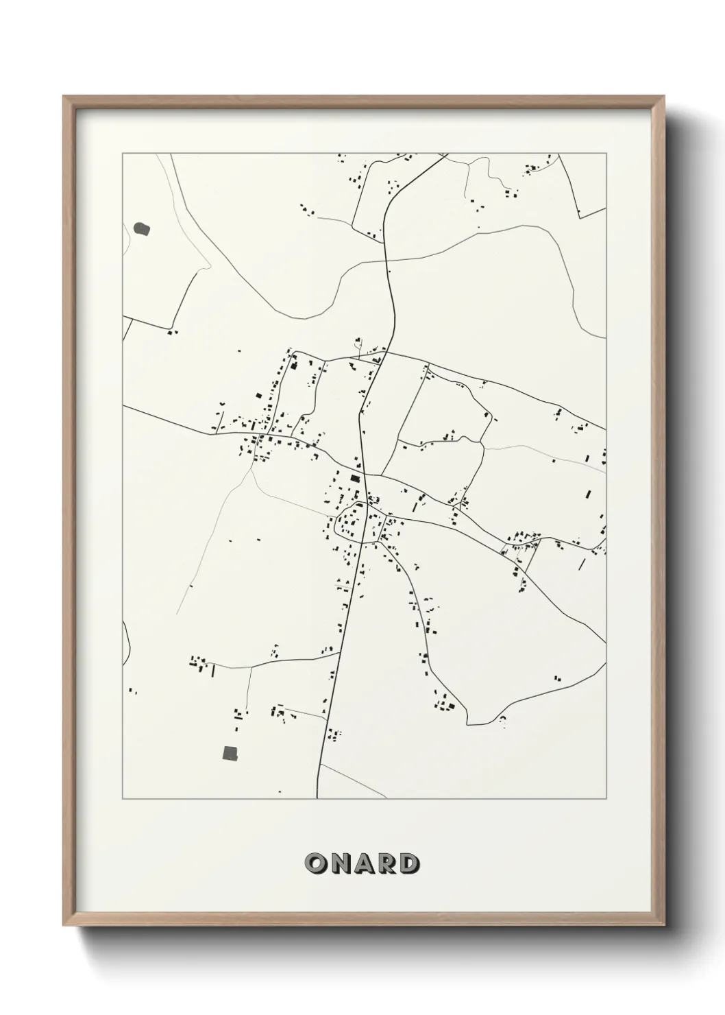 Une affiche de carte sur Onard
